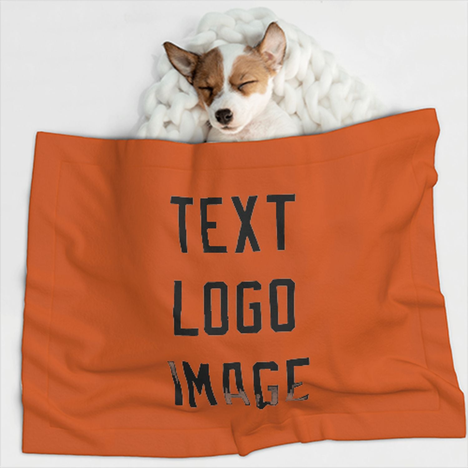 Maßgeschneidertes Orange Schwarz Haustierdecke