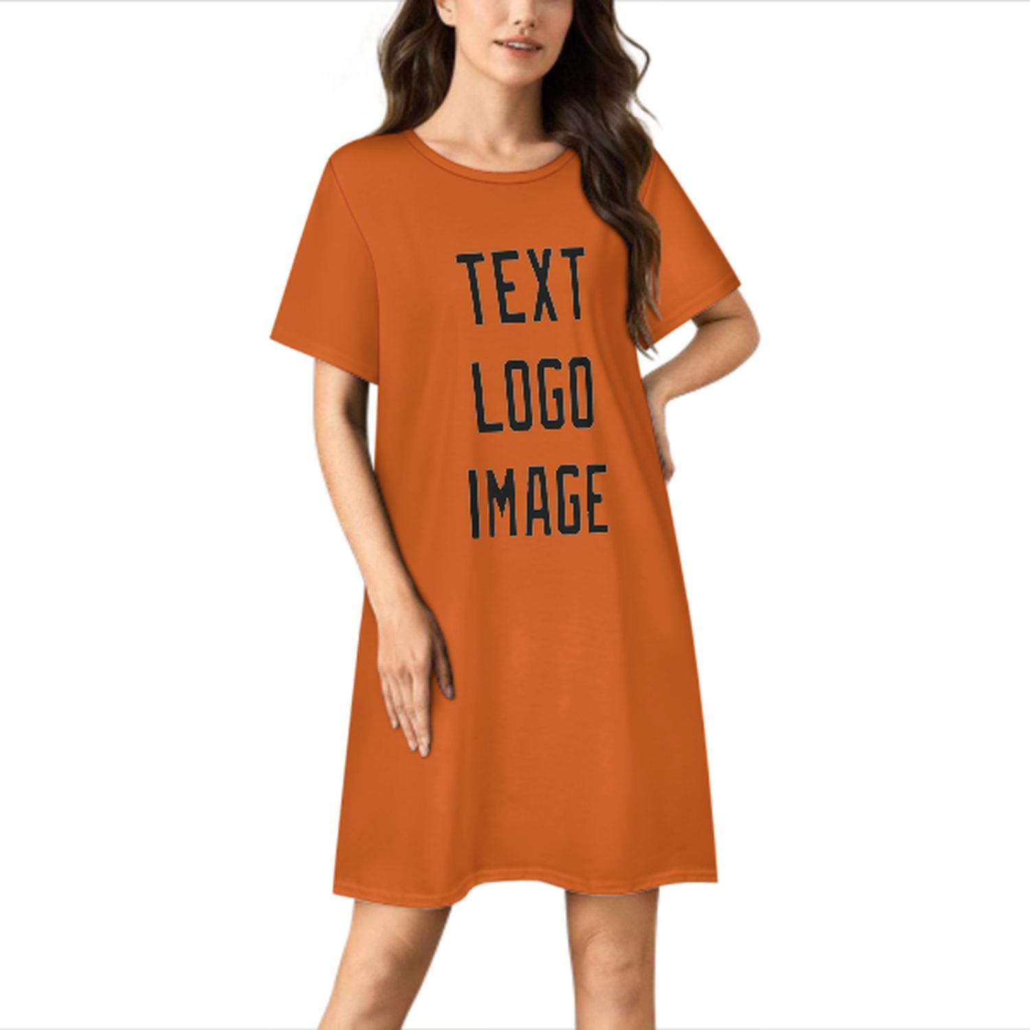 Maßgeschneidertes Orange Schwarz Nachthemd