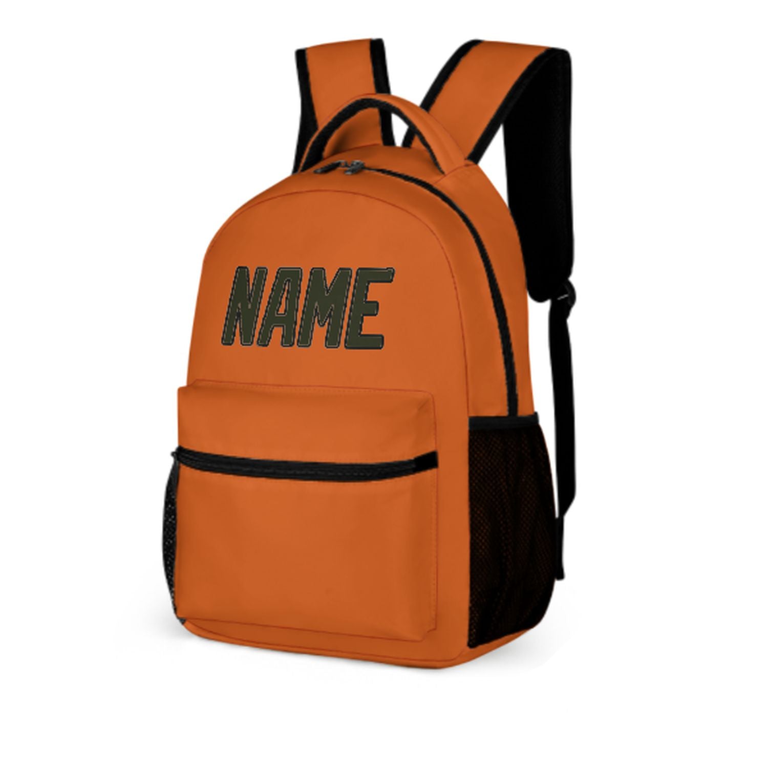 Maßgeschneidertes Orange Dunkles Oliv Kinderrucksack