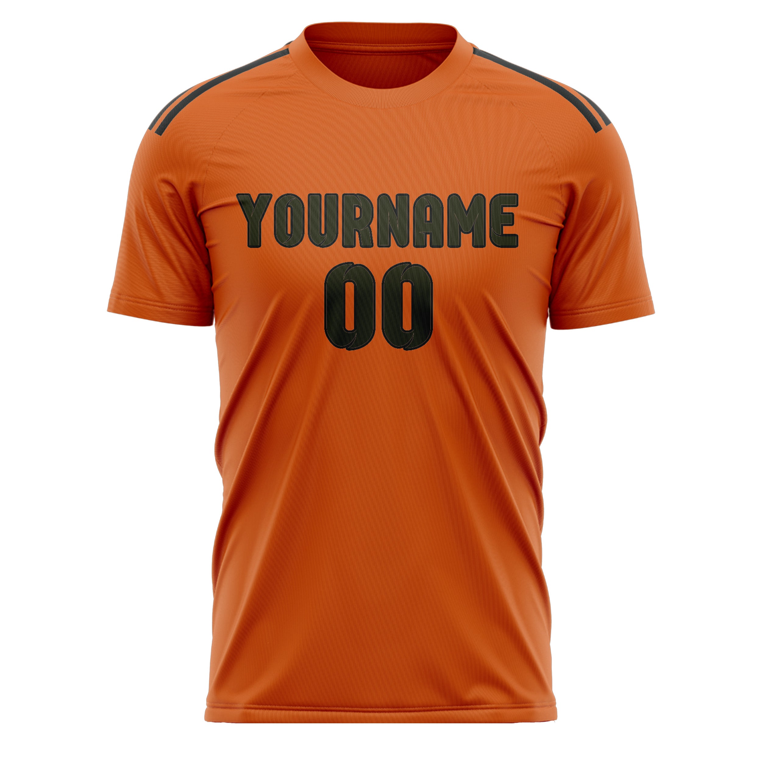 Benutzerdefiniertes Professionelles Orange Dunkles Oliv Fußballtrikot