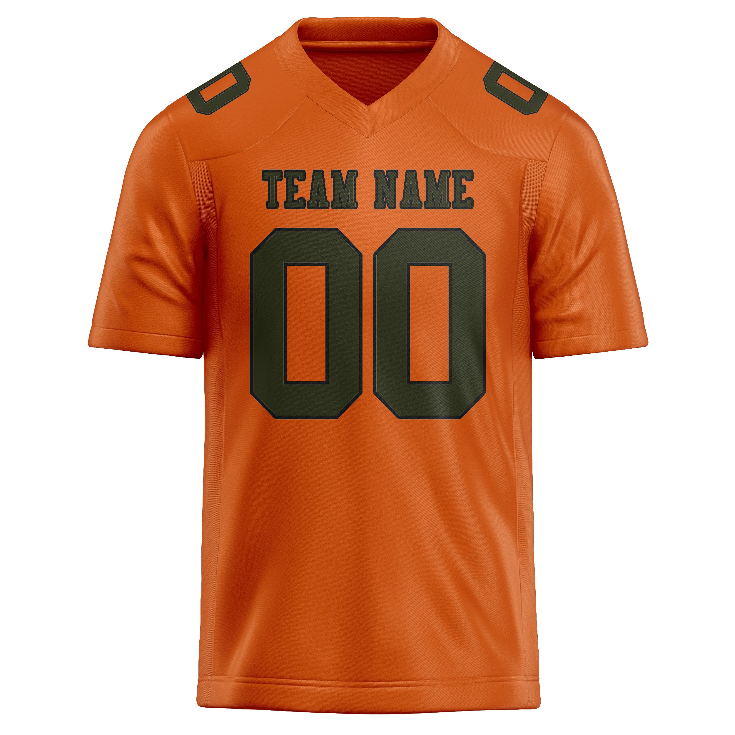 Maßgeschneidertes Professionelles Orange Dunkles Oliv Rugbytrikot