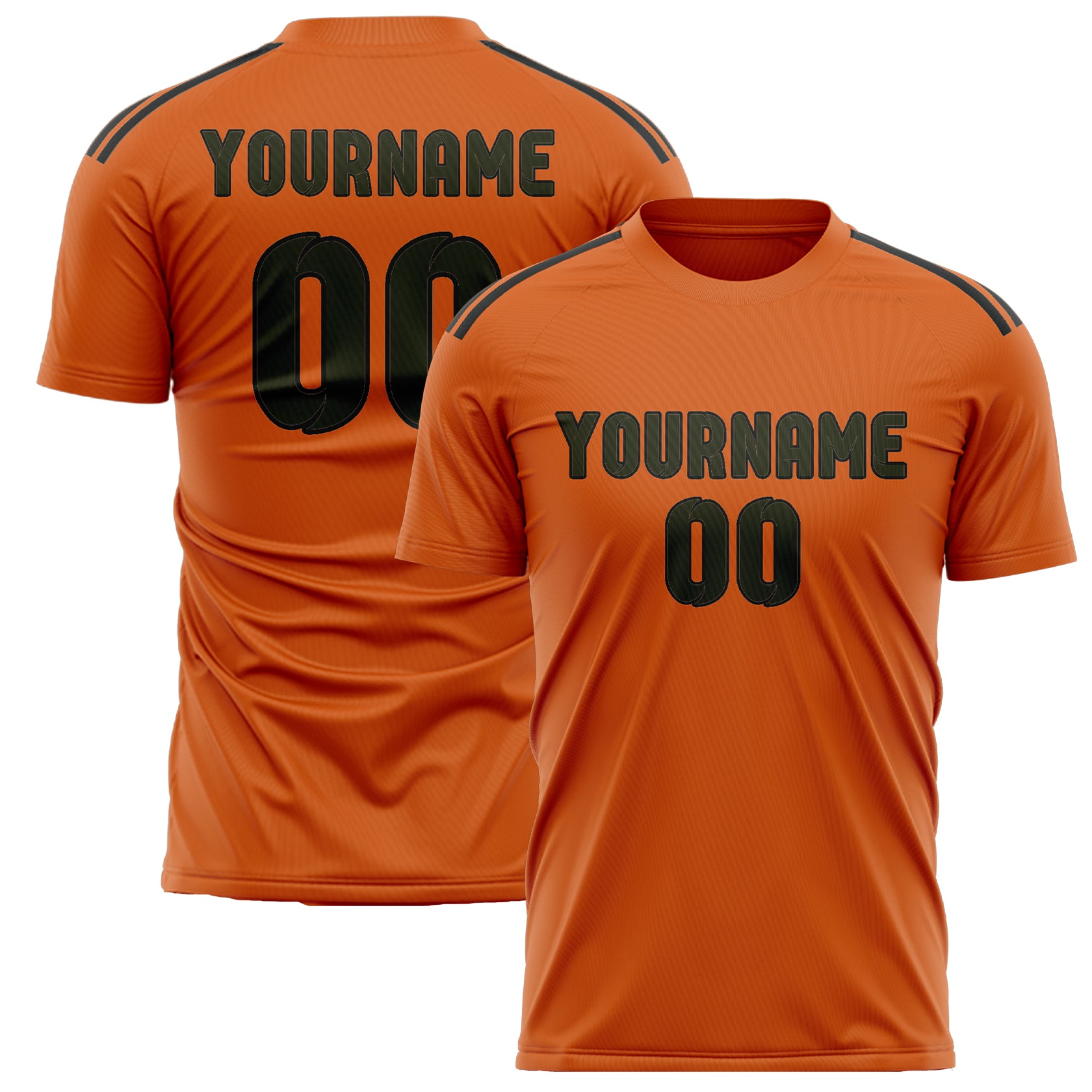Benutzerdefiniertes Professionelles Orange Dunkles Oliv Fußballtrikot