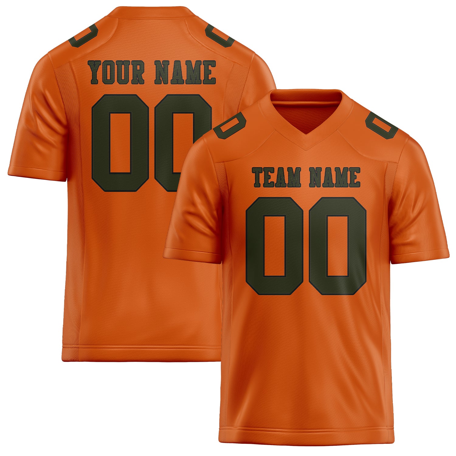 Maßgeschneidertes Professionelles Orange Dunkles Oliv Rugbytrikot