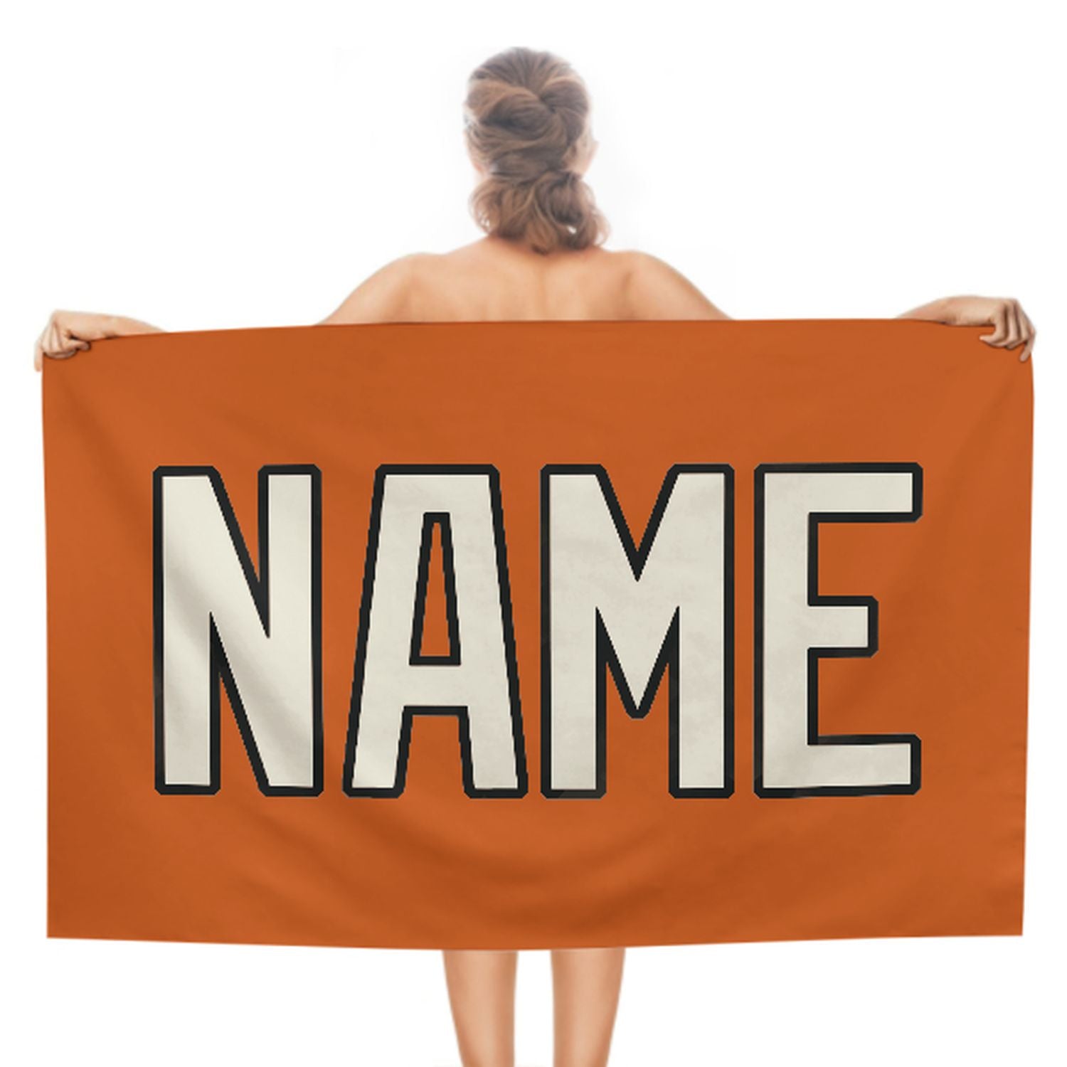 Maßgeschneidertes Orange Beige Strandtuch