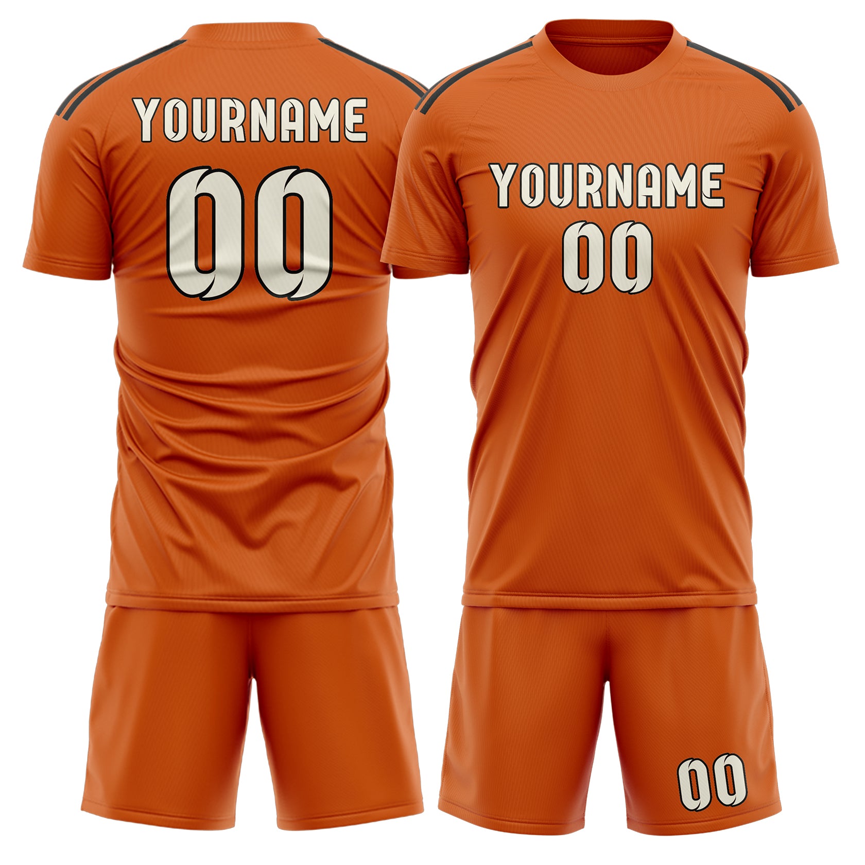 Maßgeschneidertes Professionelles Orange Beige Fußballtrikot-Set