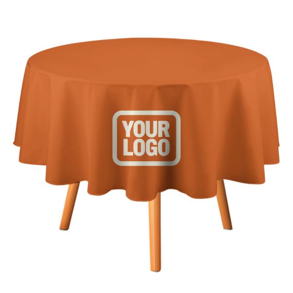 Maßgeschneidertes Orange Beige Runde Tischdecke