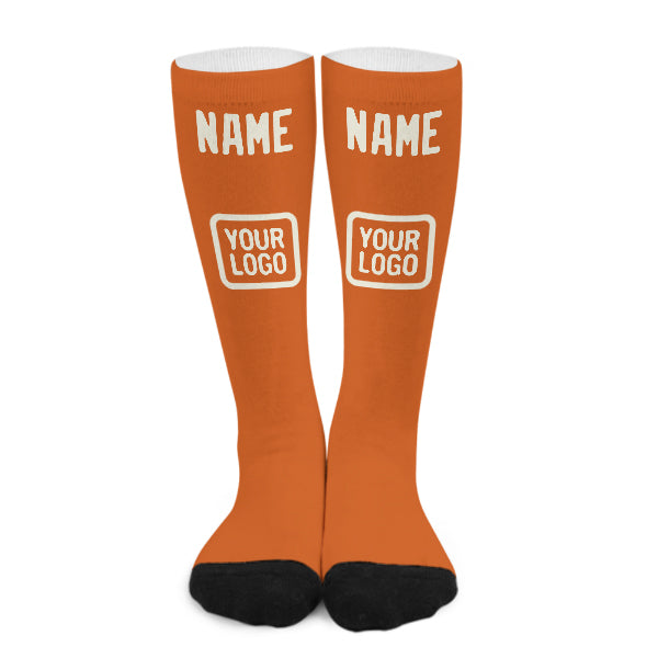 Maßgeschneidertes Orange Beige Kniestrümpfe