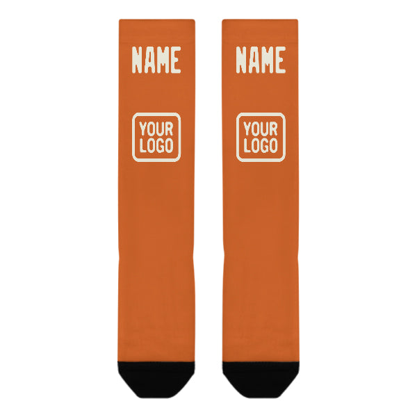Maßgeschneidertes Orange Beige Kniestrümpfe