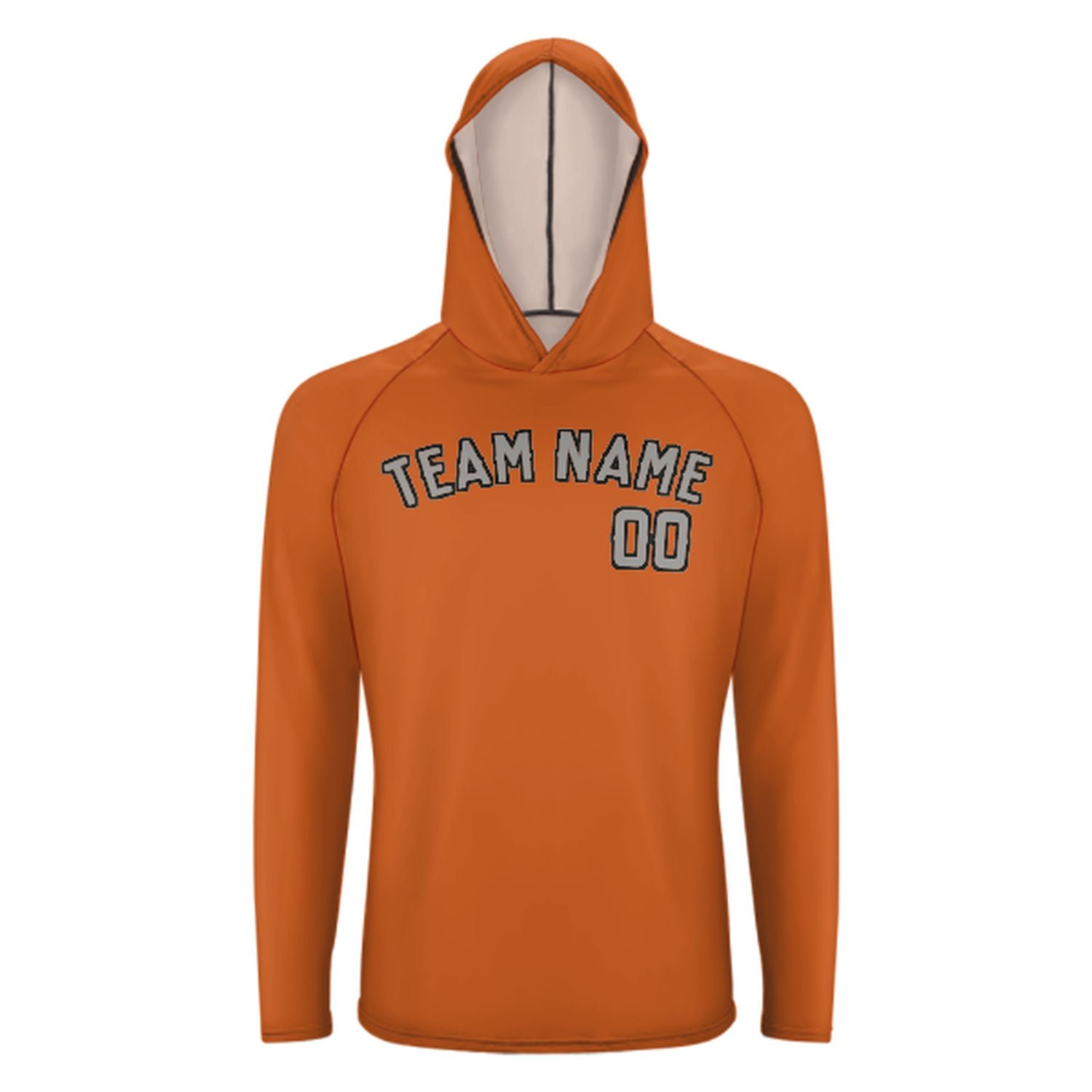 Na míru na míru pomerančová šedá UV-hoodie