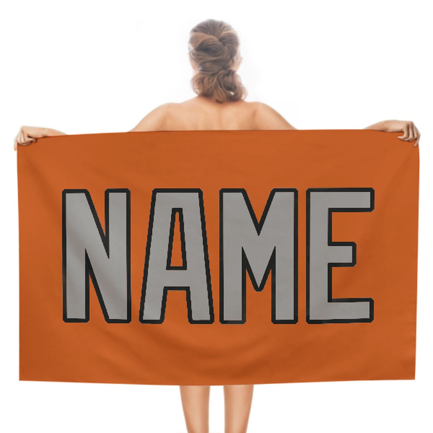 Maßgeschneidertes Orange Grau Strandtuch