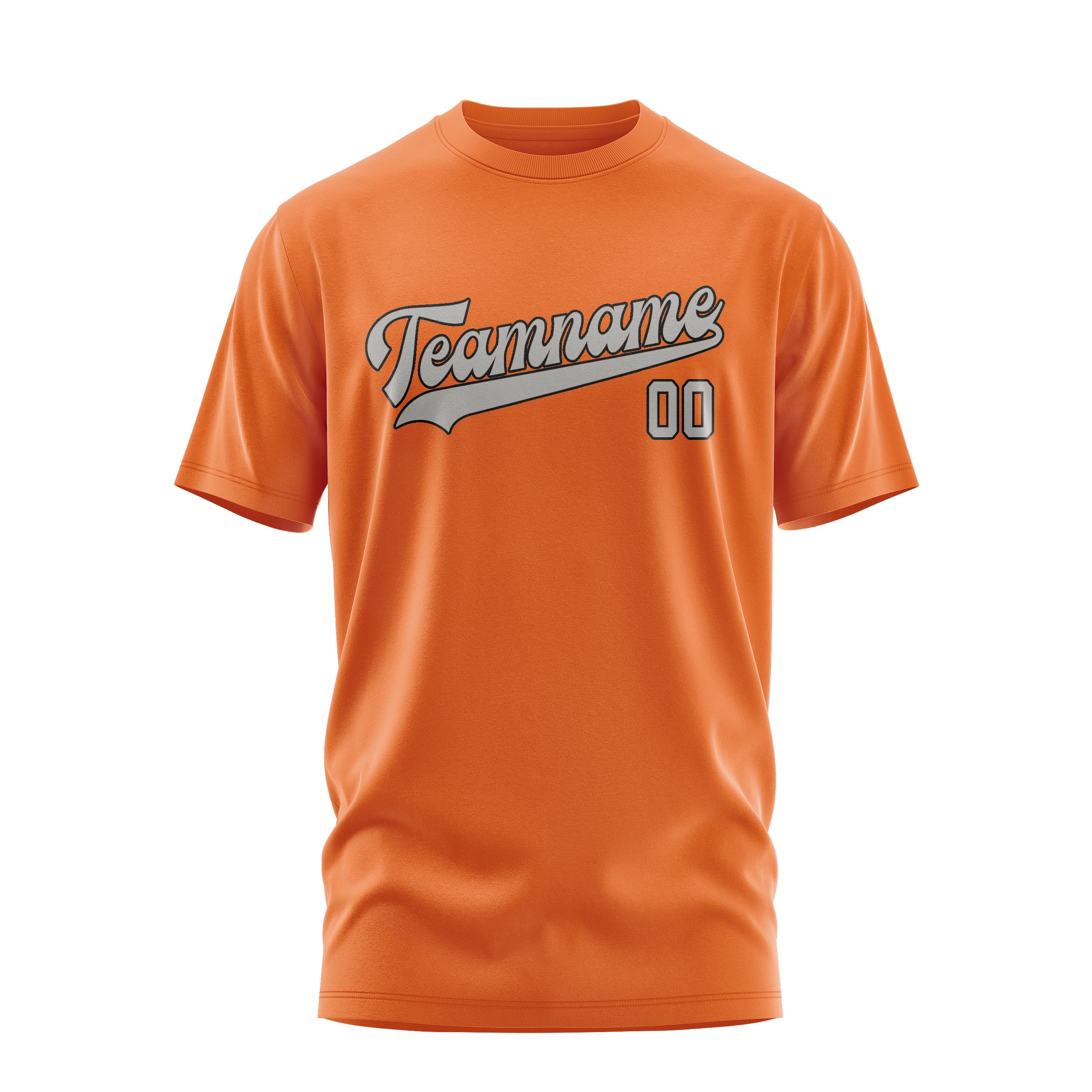 Maßgeschneidertes Orange Grau T-Shirt