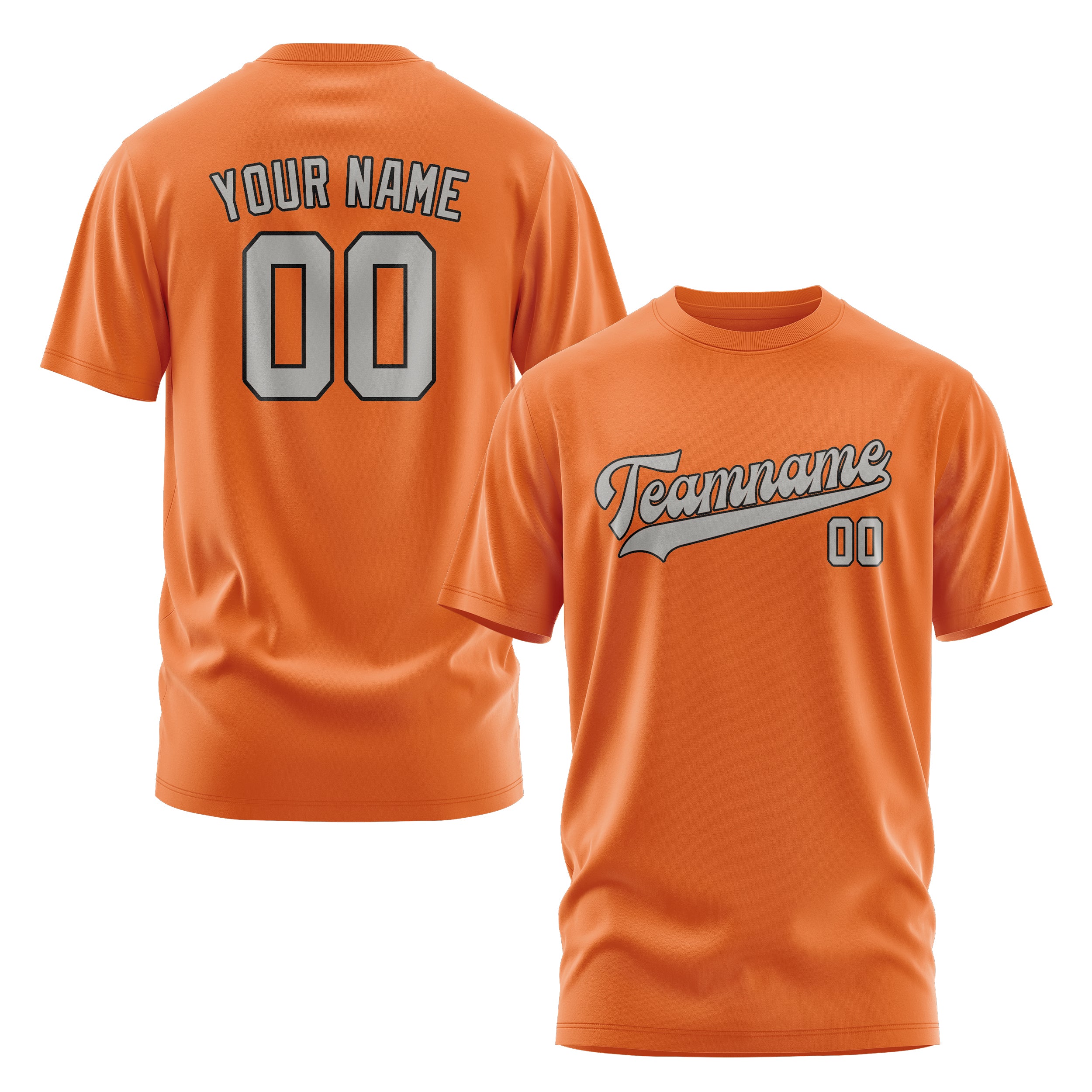 Maßgeschneidertes Orange Grau T-Shirt