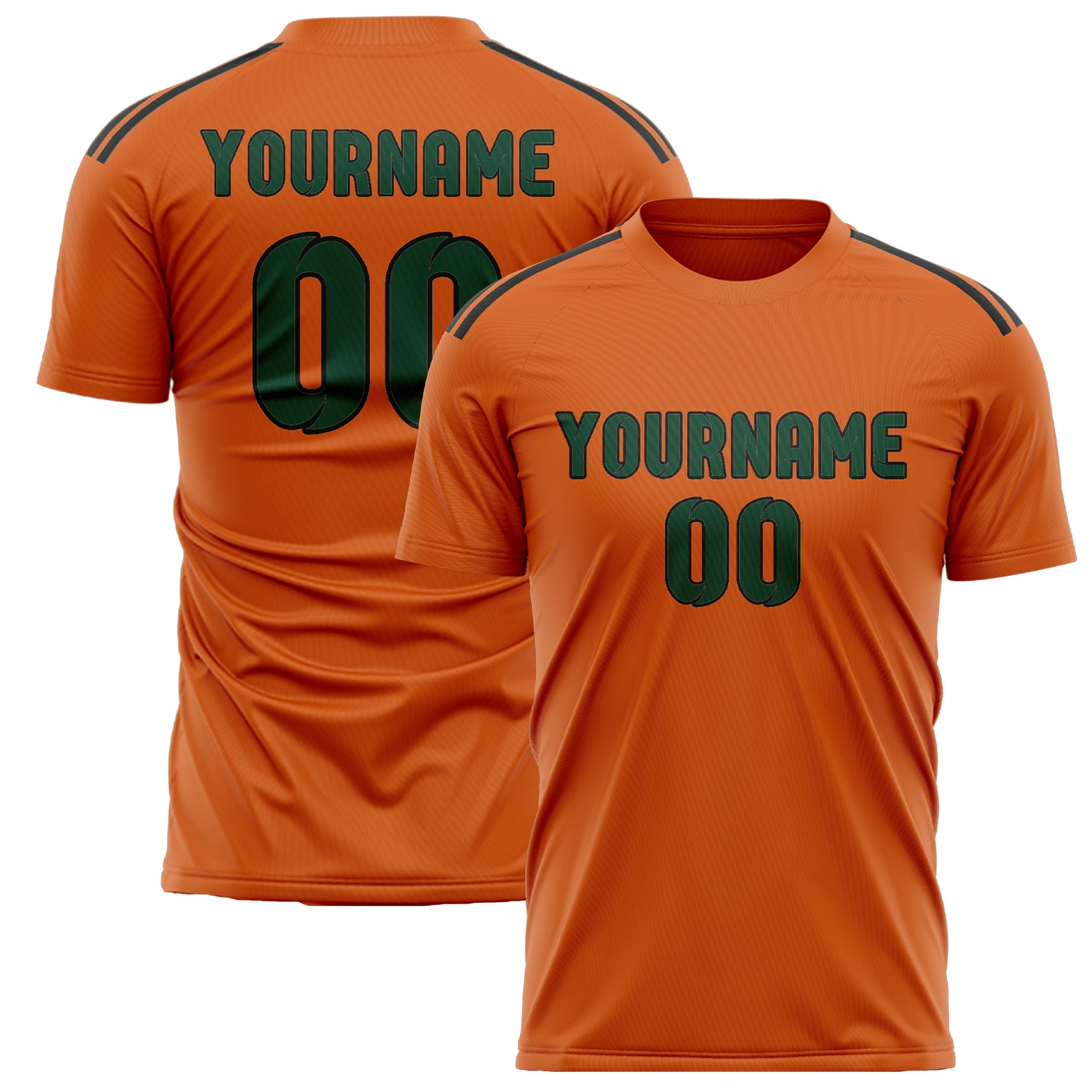 Benutzerdefiniertes Professionelles Orange Moosgrün Fußballtrikot