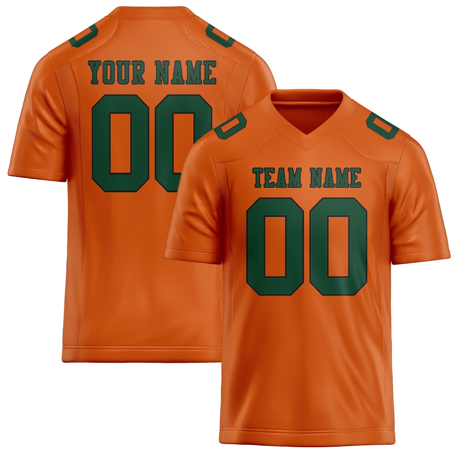 Maßgeschneidertes Professionelles Orange Moosgrün Rugbytrikot