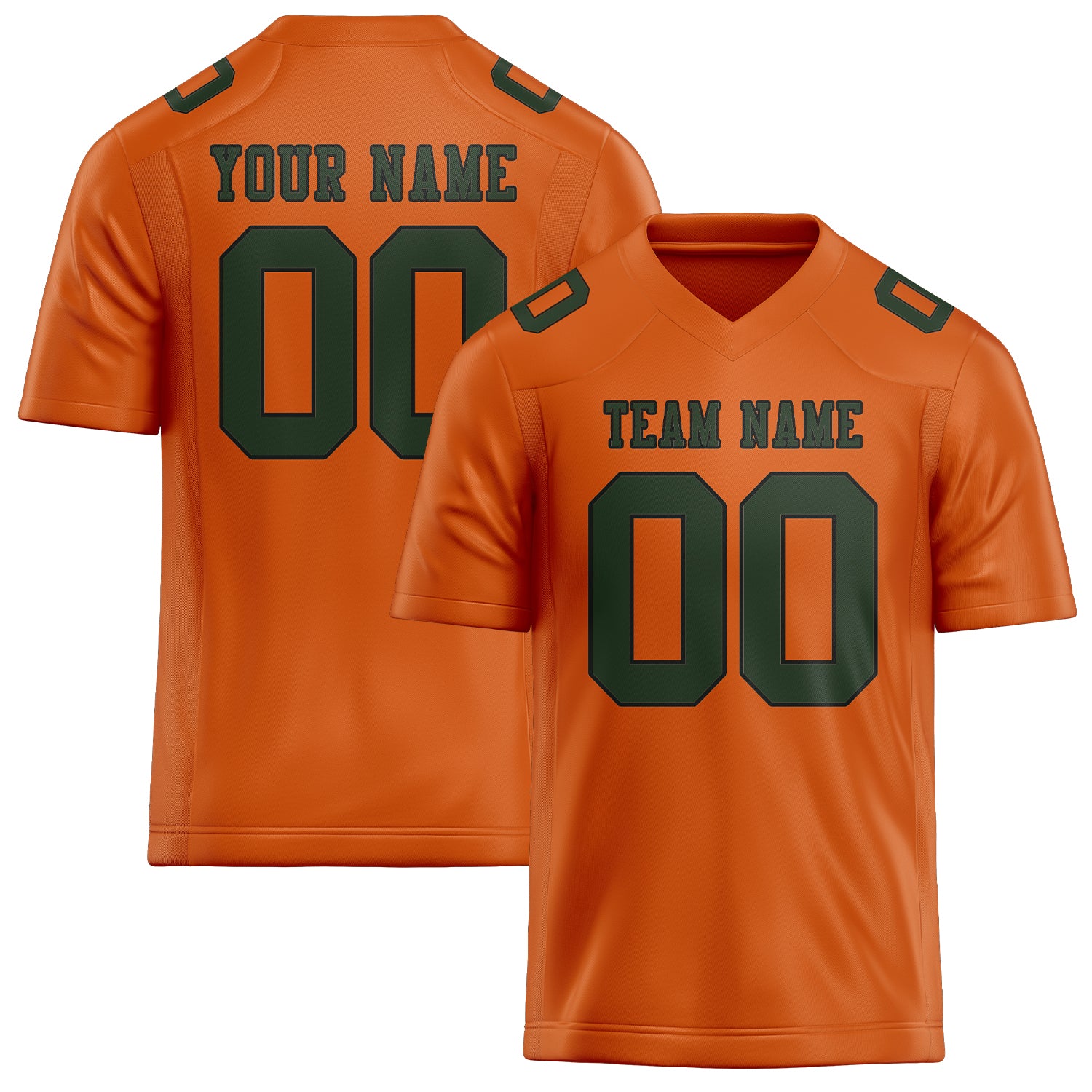 Maßgeschneidertes Professionelles Orange Tannengrün Rugbytrikot