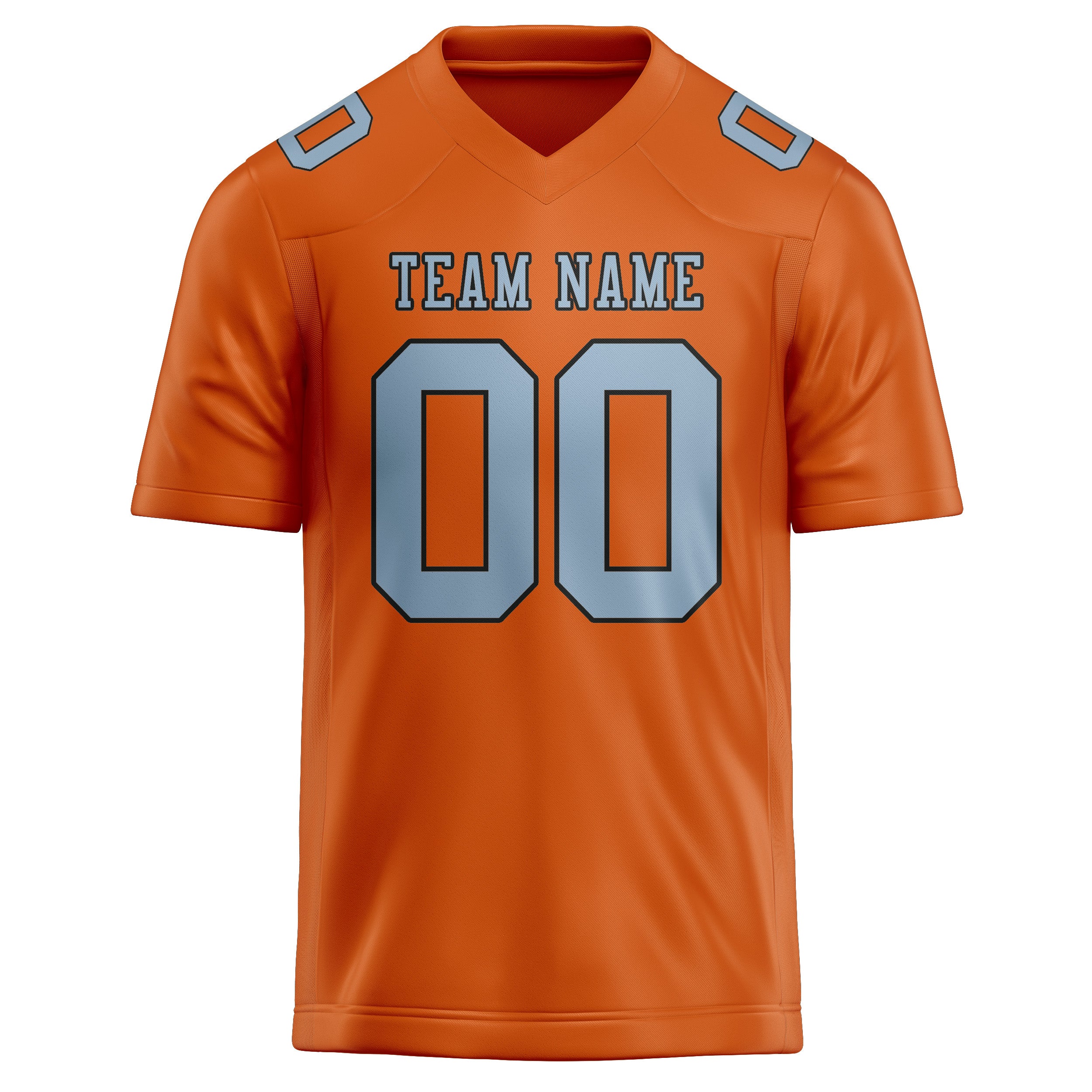 Maßgeschneidertes Professionelles Orange Hellblau Rugbytrikot