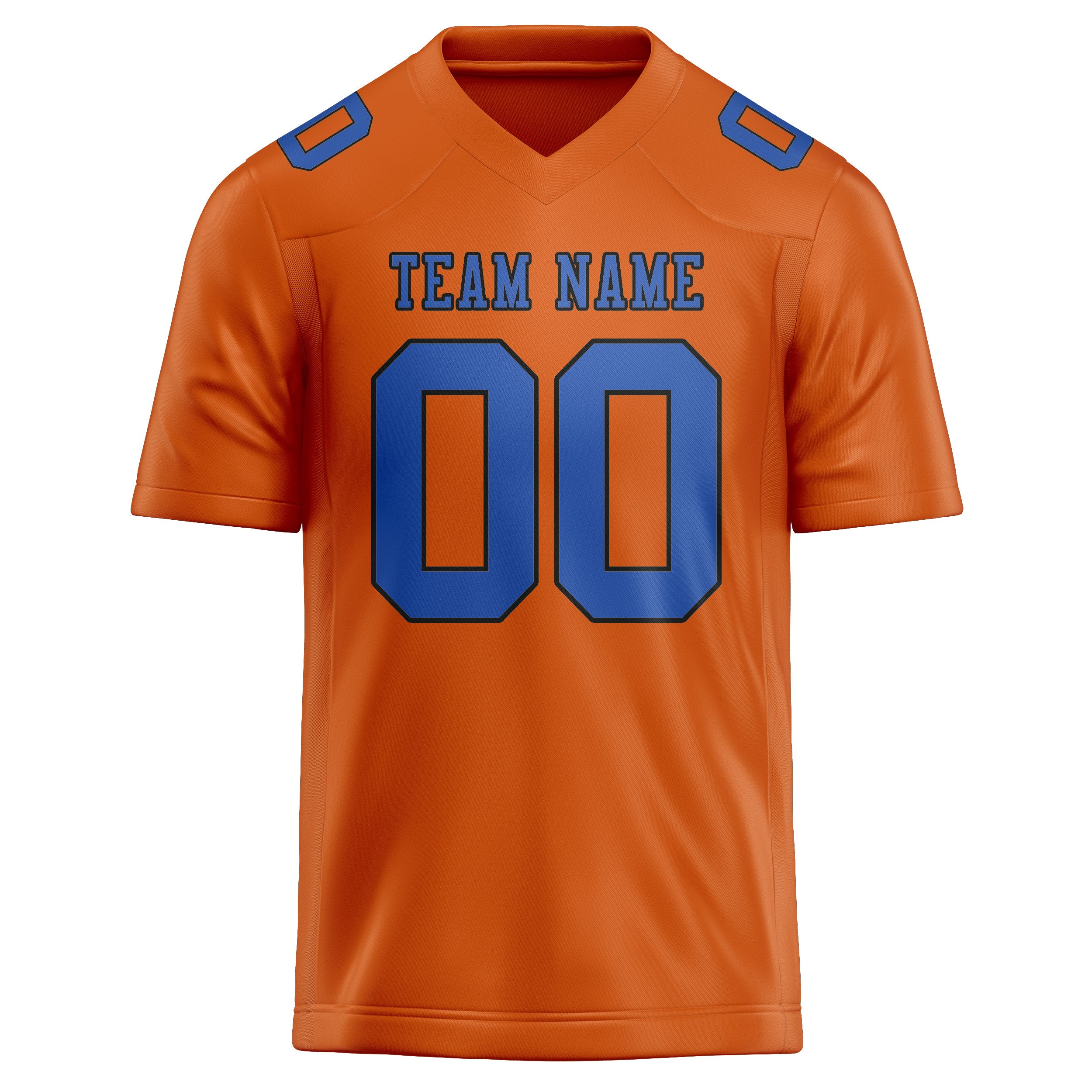 Maßgeschneidertes Professionelles Orange Himmelblau Rugbytrikot