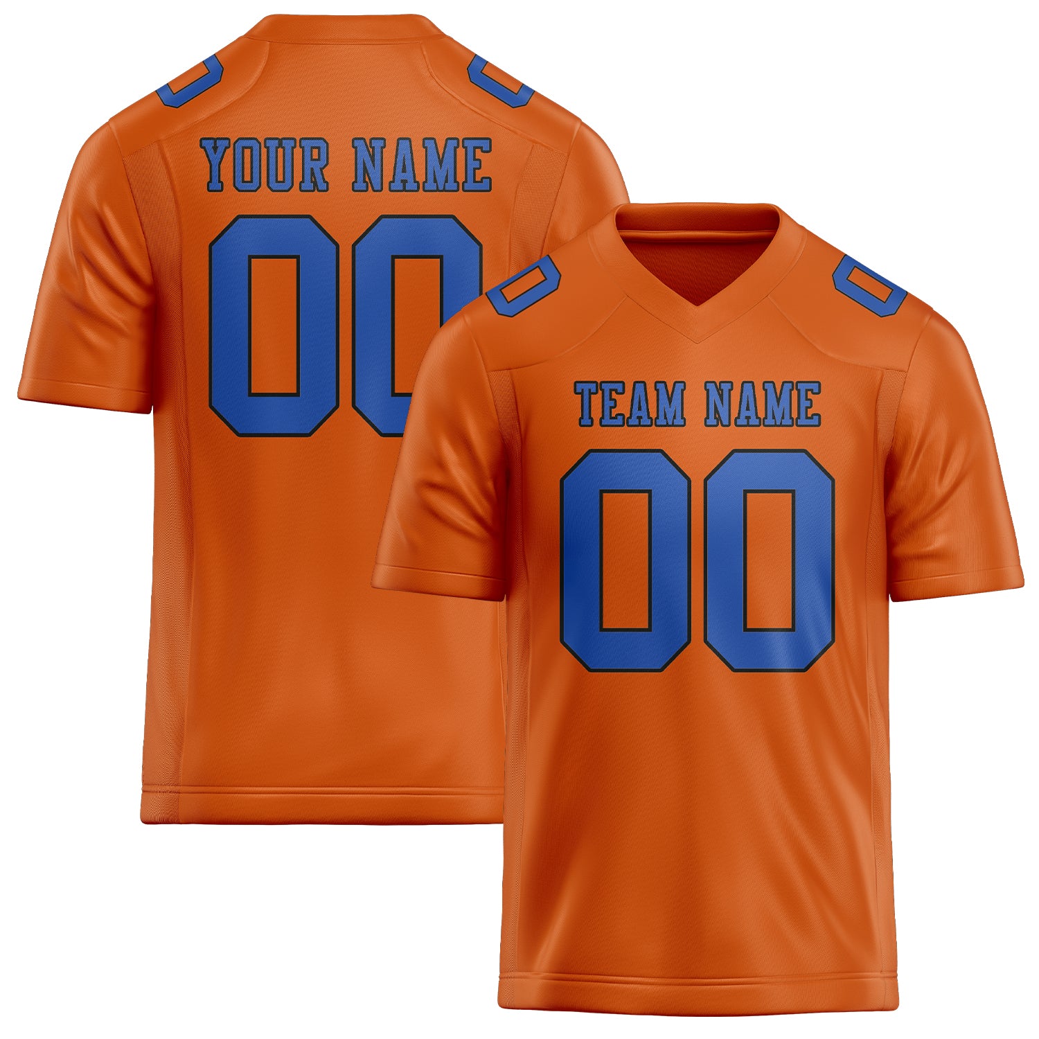 Maßgeschneidertes Professionelles Orange Himmelblau Rugbytrikot