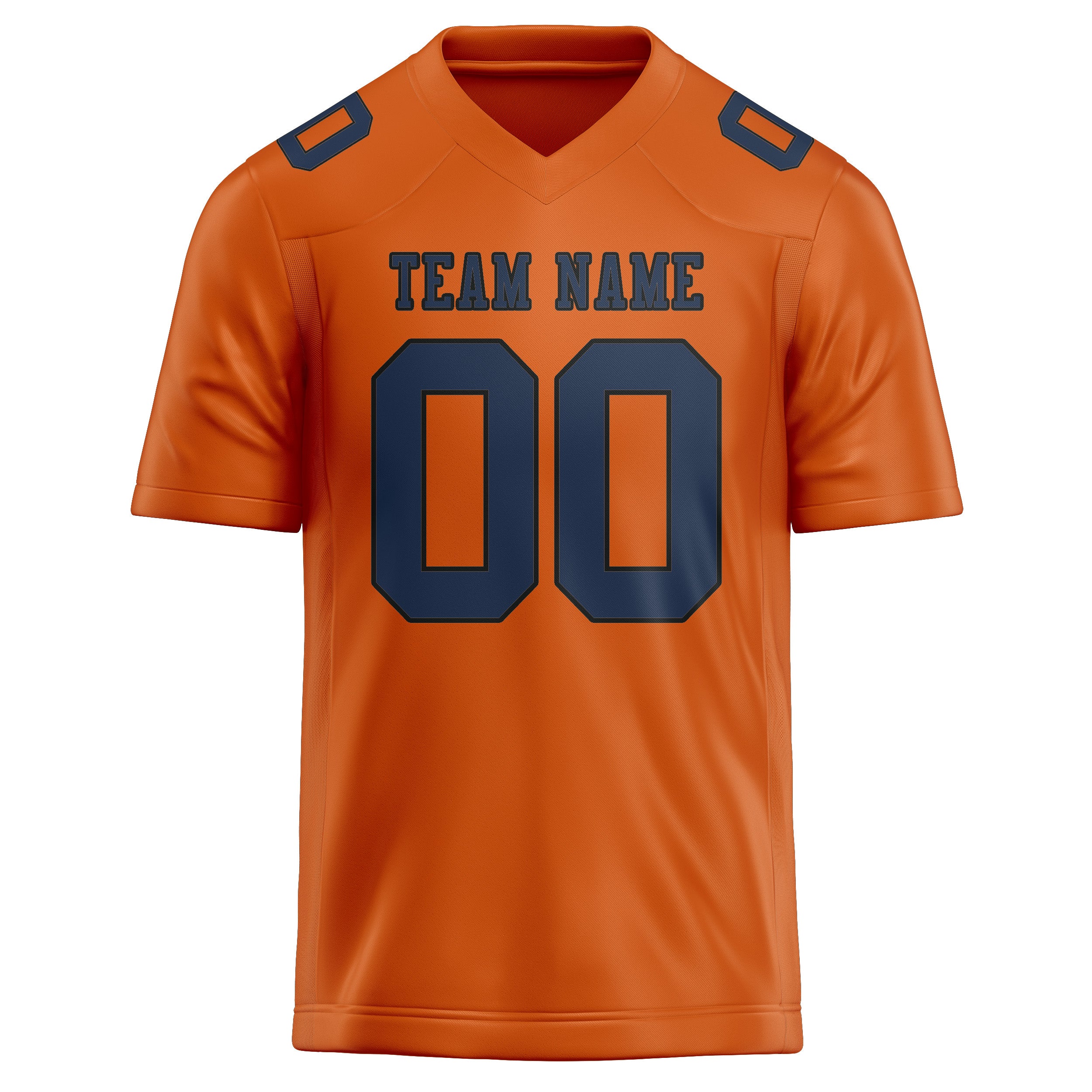 Maßgeschneidertes Professionelles Orange Marineblau Rugbytrikot