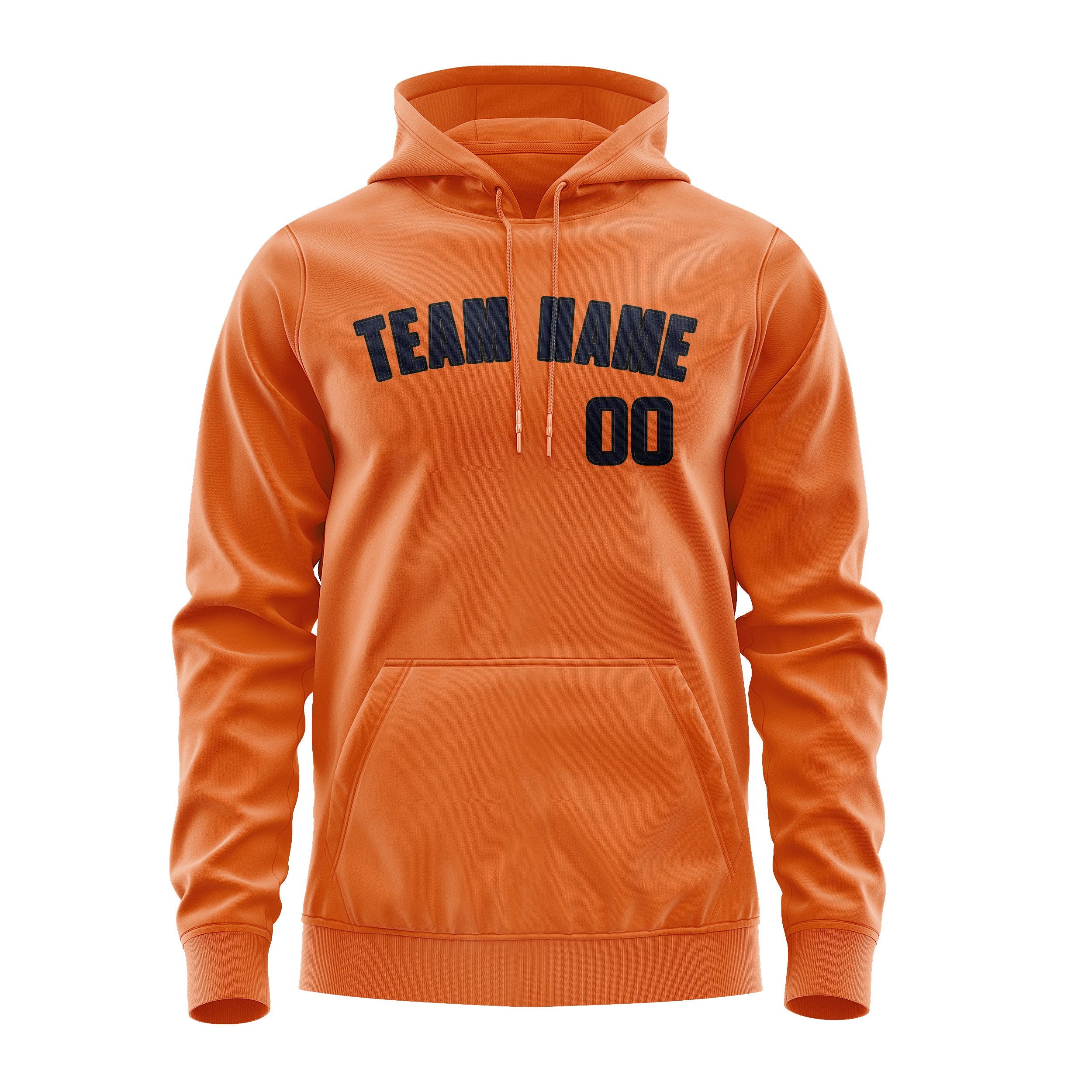 Felpa con cappuccio personalizzata arancione acciaio blu