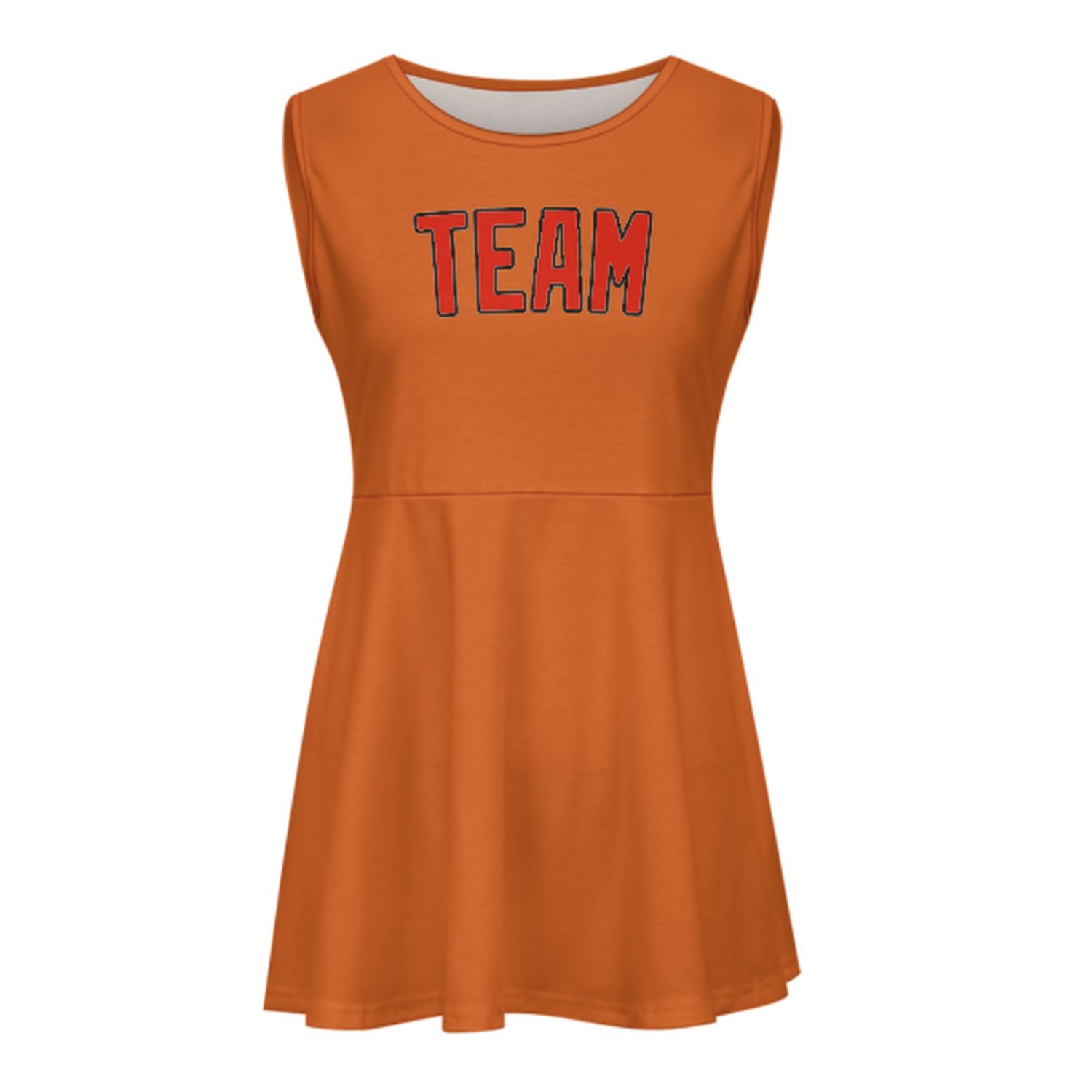 Abito da cheerleader arancione e rosso su misura