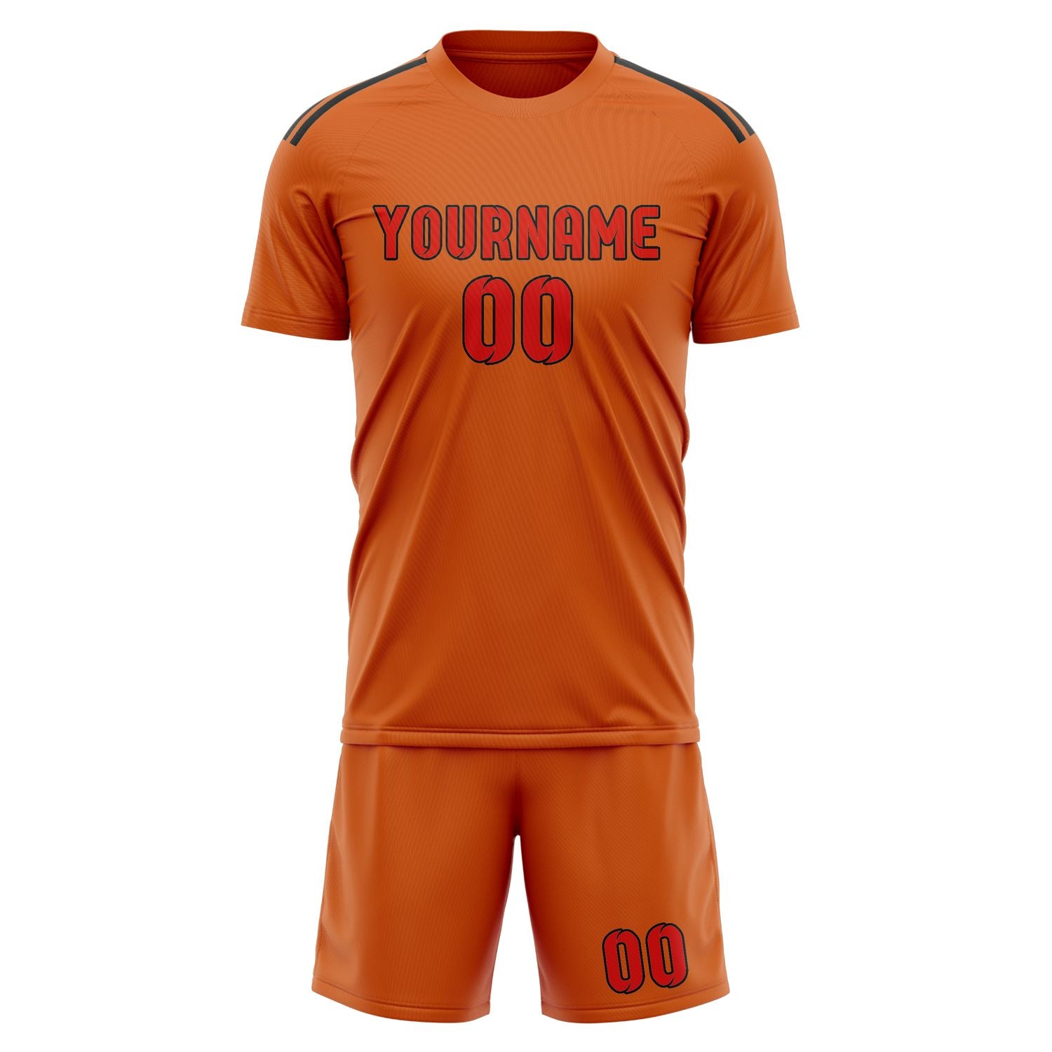 Maßgeschneidertes Professionelles Orange Orangerot Fußballtrikot-Set