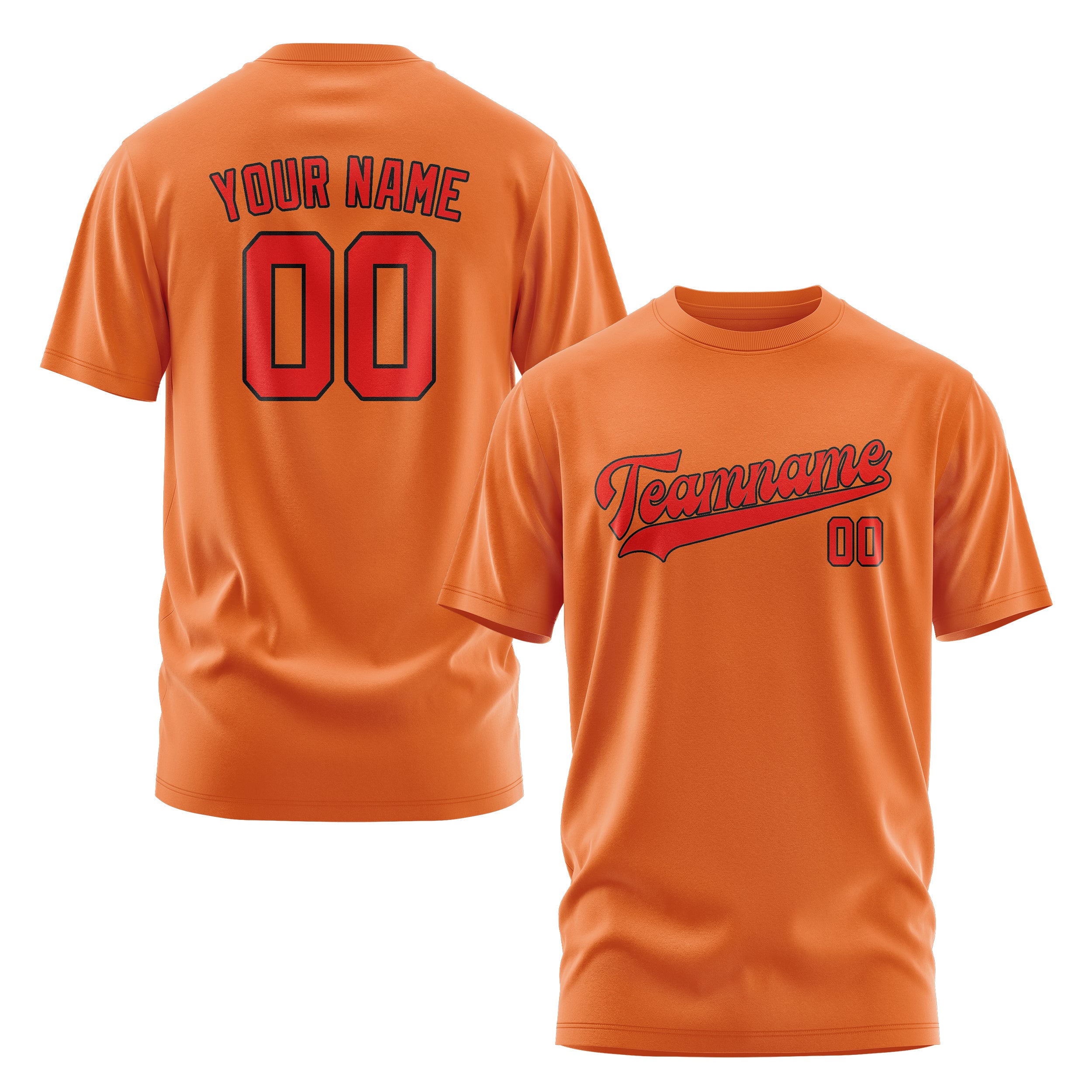 Maßgeschneidertes Orange Orangerot T-Shirt