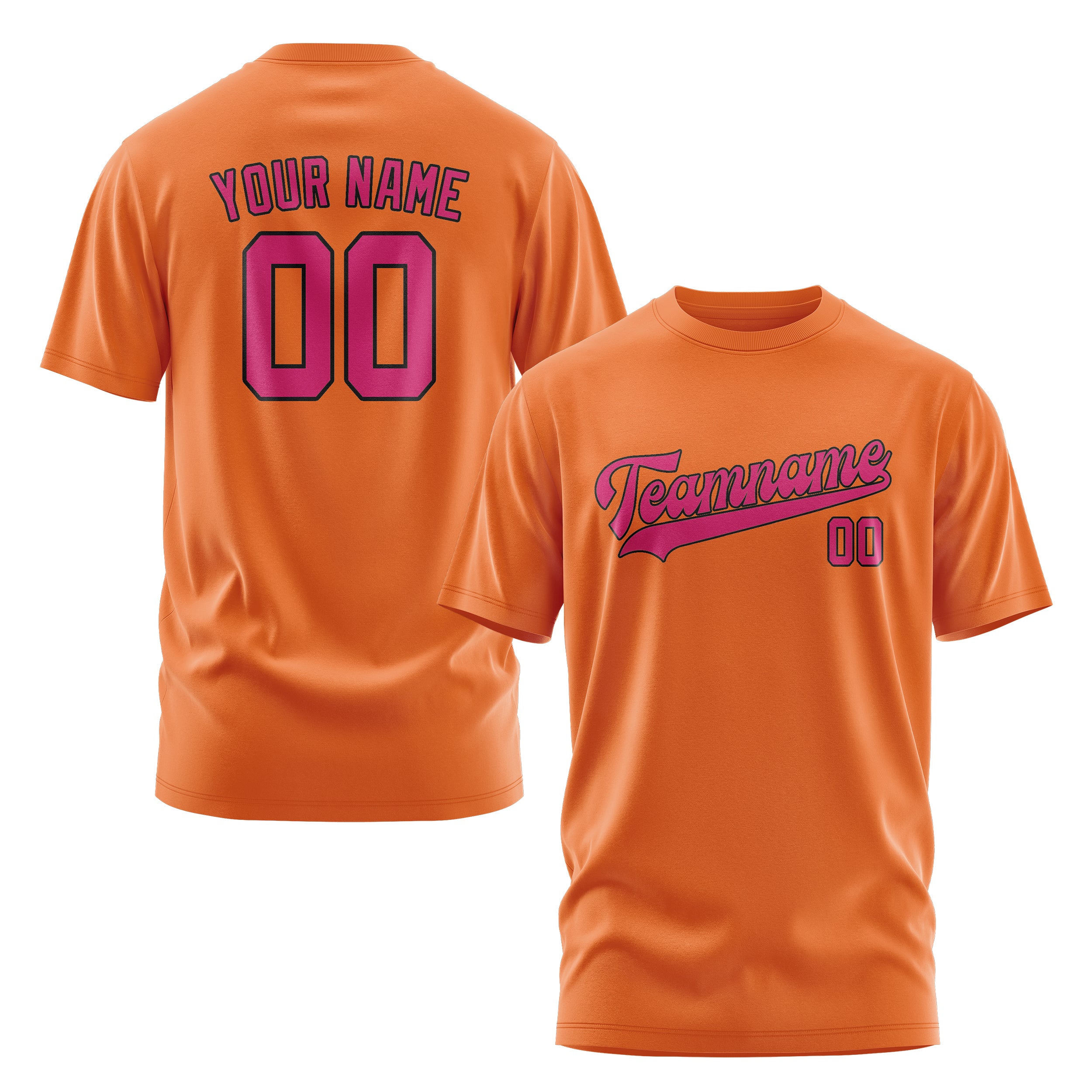 Maßgeschneidertes Orange Rosarot T-Shirt