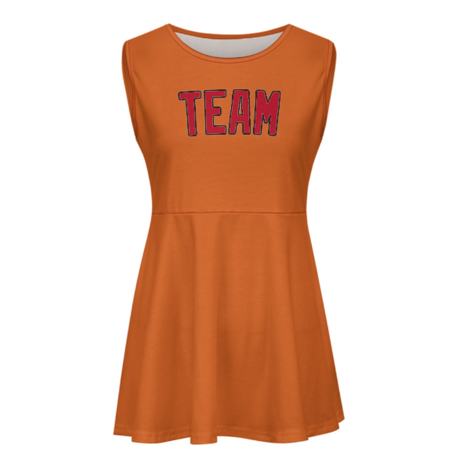 Abito da cheerleader arancione-rosso personalizzato
