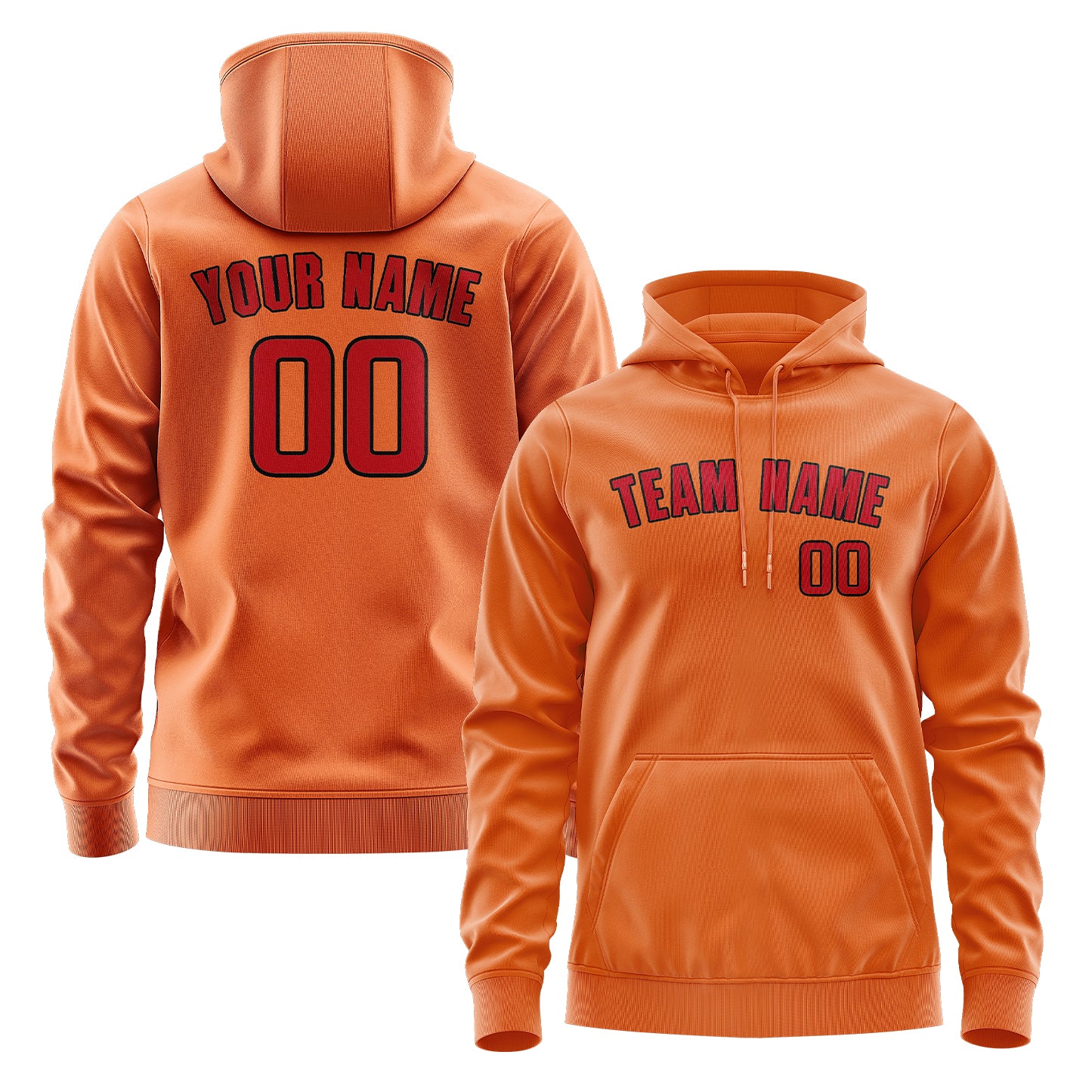Maßgeschneidertes Orange Rot Hoodie
