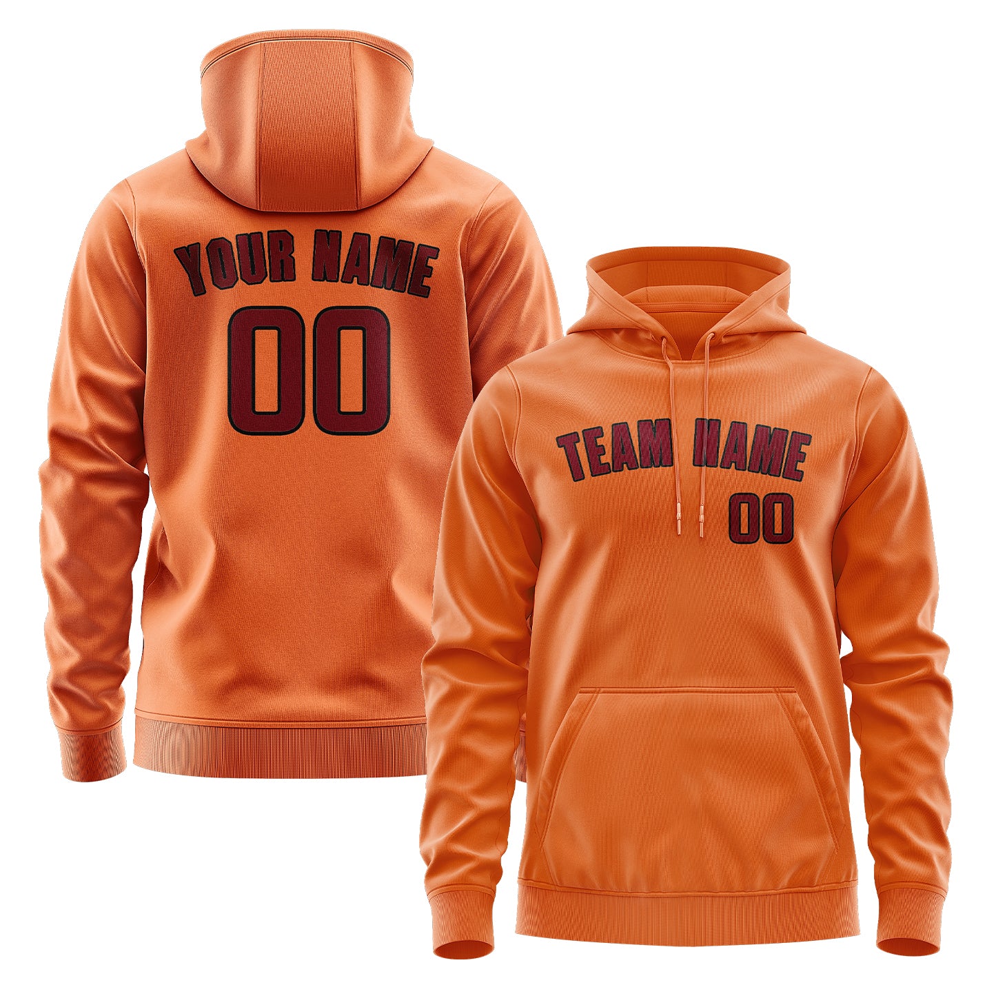 Maßgeschneidertes Orange Karmesinrot Hoodie