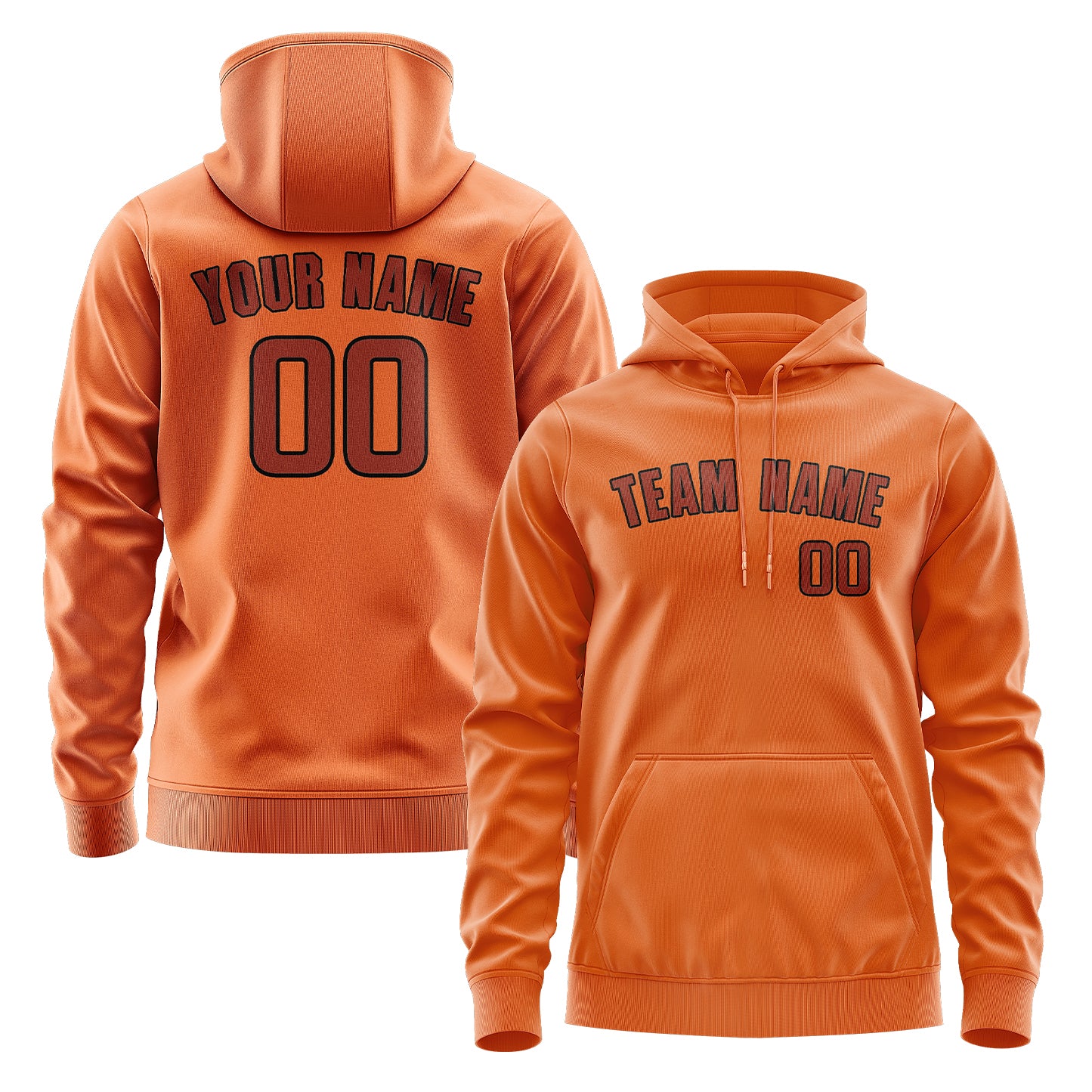 Maßgeschneidertes Orange Korallenrot Hoodie