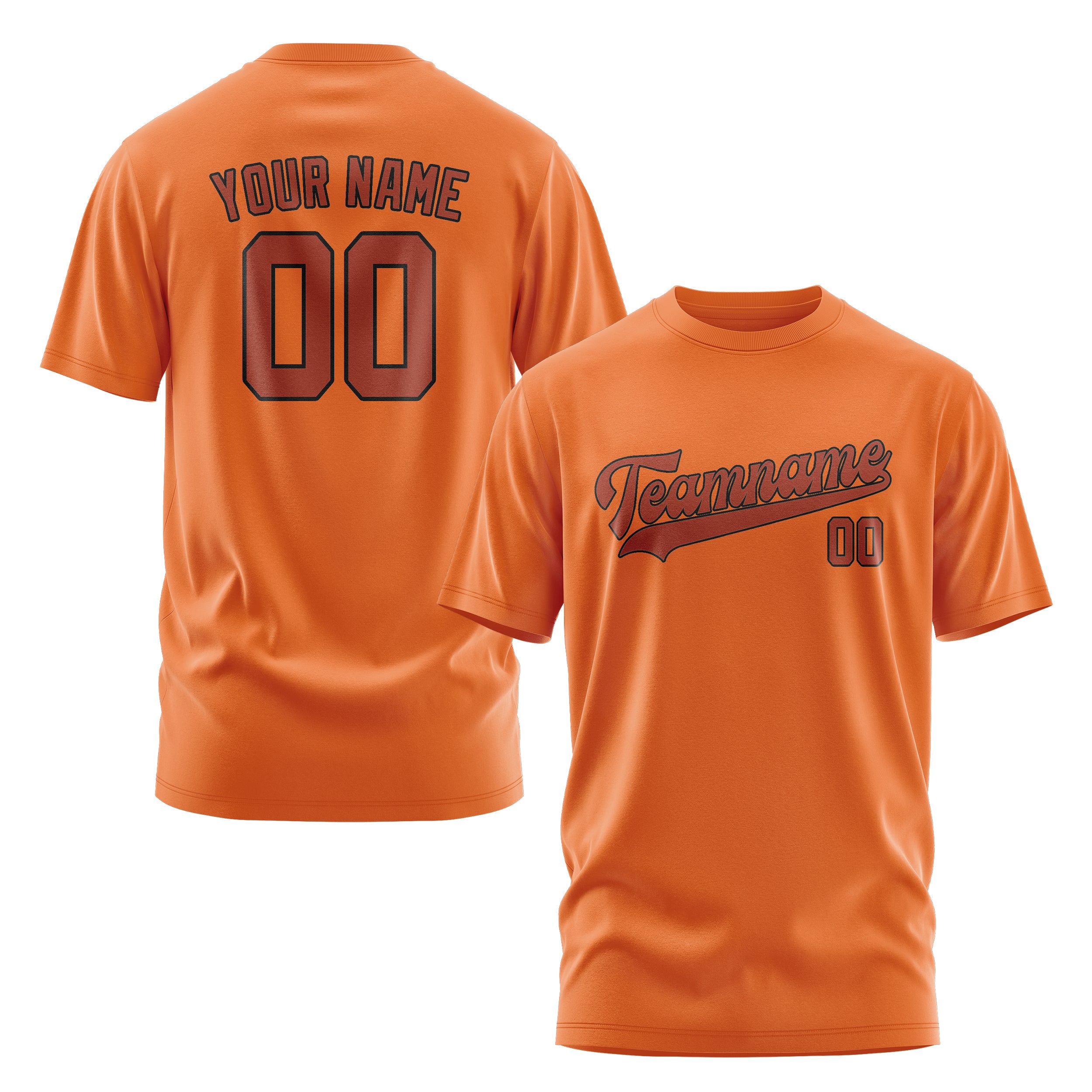 Maßgeschneidertes Orange Korallenrot T-Shirt