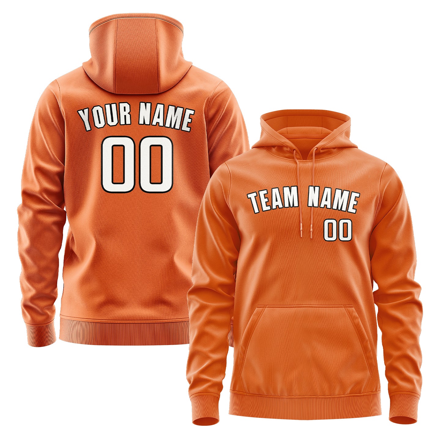 Maßgeschneidertes Orange Weiß Hoodie