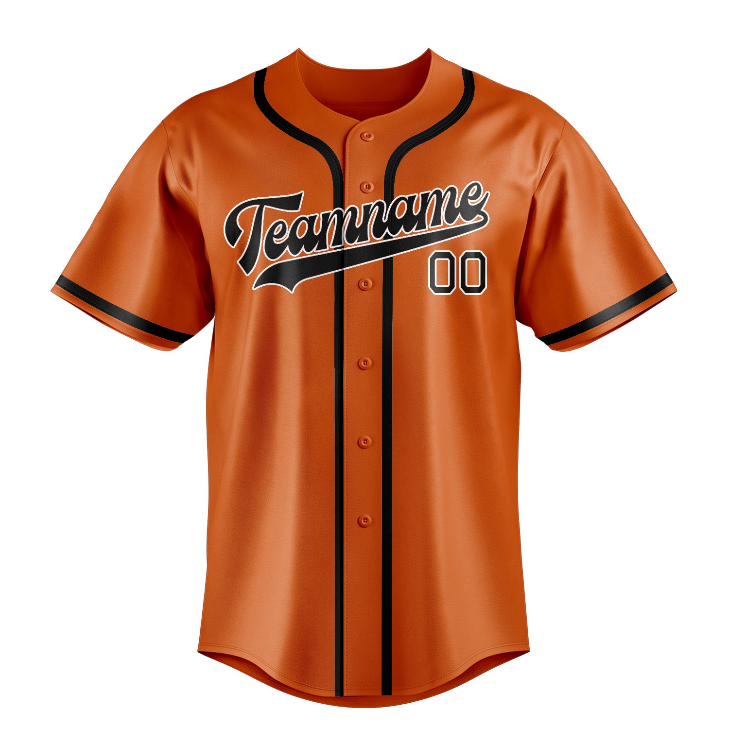 Benutzerdefiniertes Professionelles Orange Schwarz Baseballtrikot