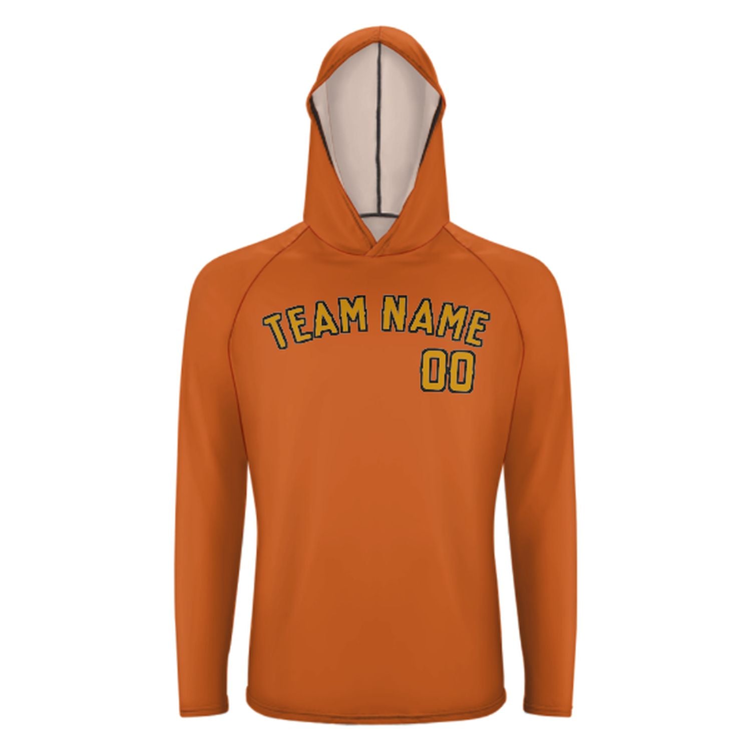Na míru na míru oranžově žlutá UV-hoodie