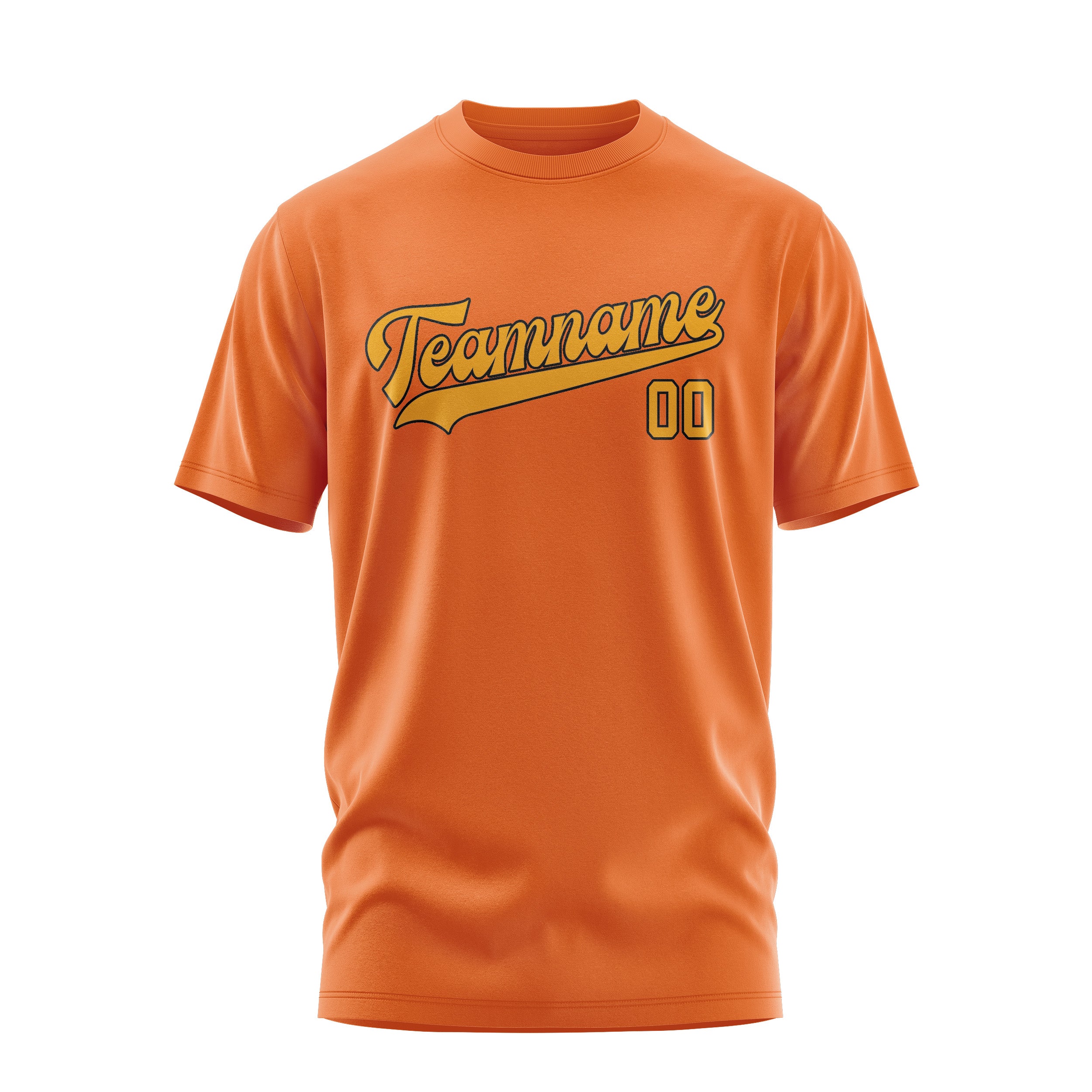 Maßgeschneidertes Orange Gelb T-Shirt