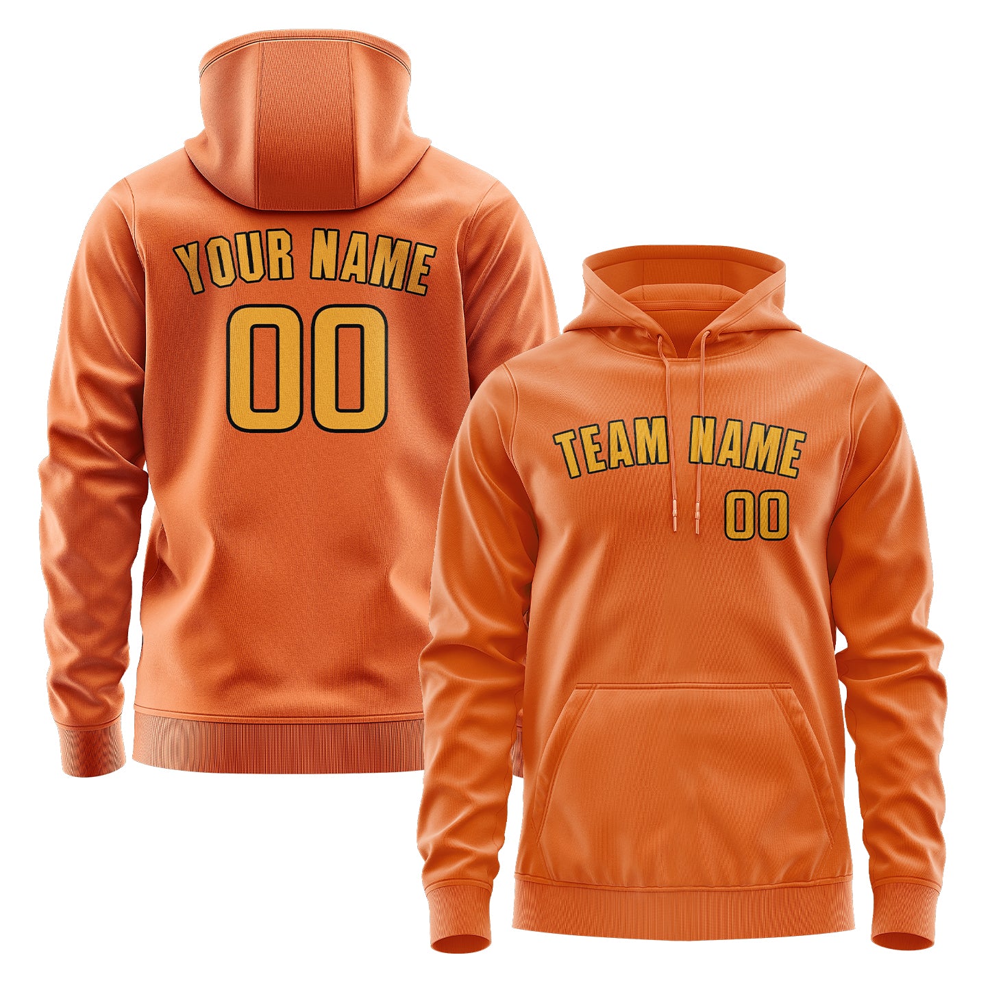 Maßgeschneidertes Orange Gelb Hoodie