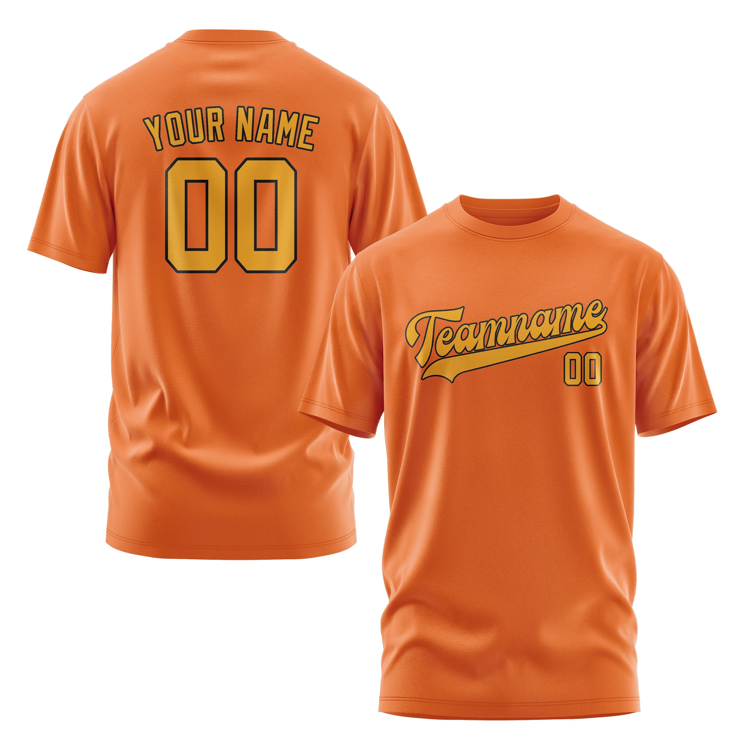 Maßgeschneidertes Orange Gelb T-Shirt