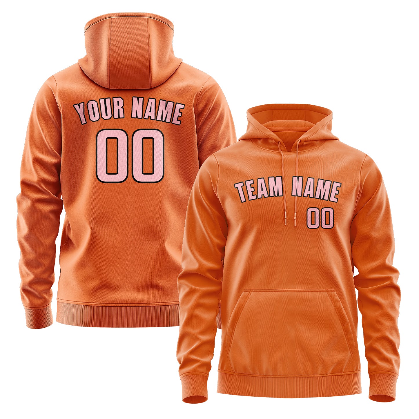 Maßgeschneidertes Orange Rosa Hoodie