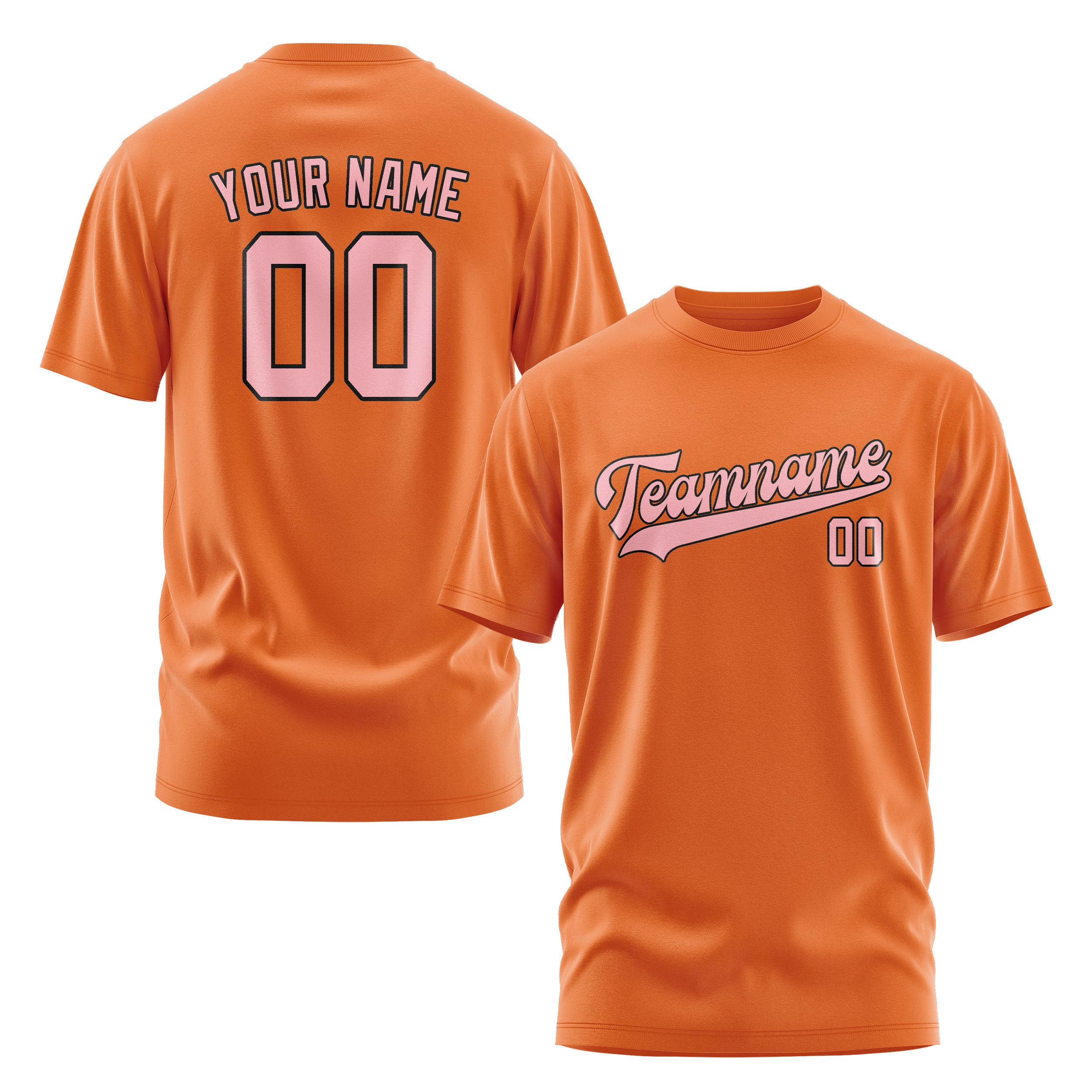 Maßgeschneidertes Orange Rosa T-Shirt