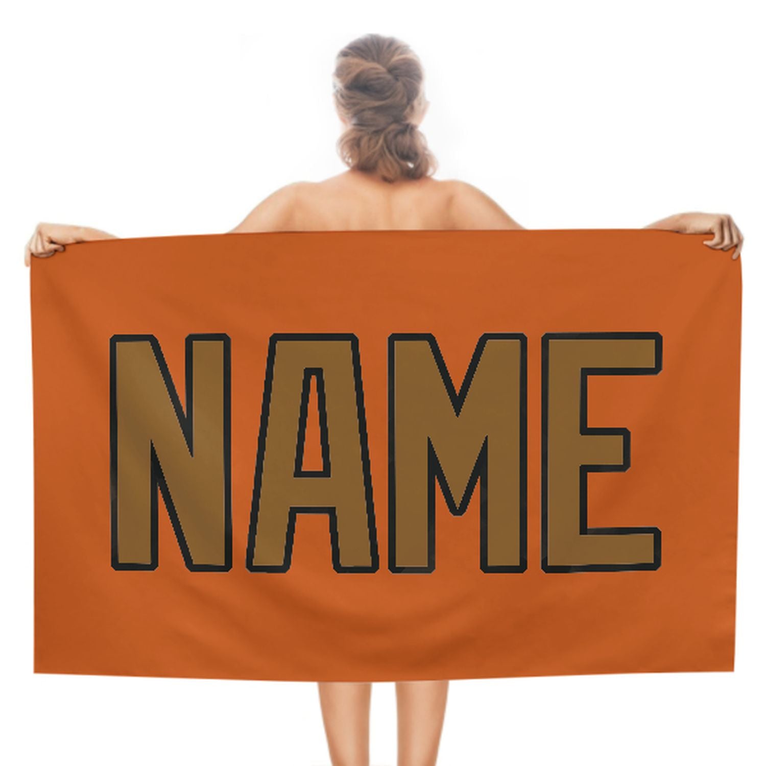 Maßgeschneidertes Orange Khaki Strandtuch
