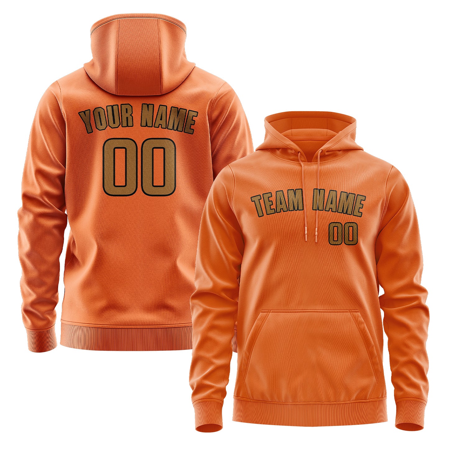Maßgeschneidertes Orange Khaki Hoodie