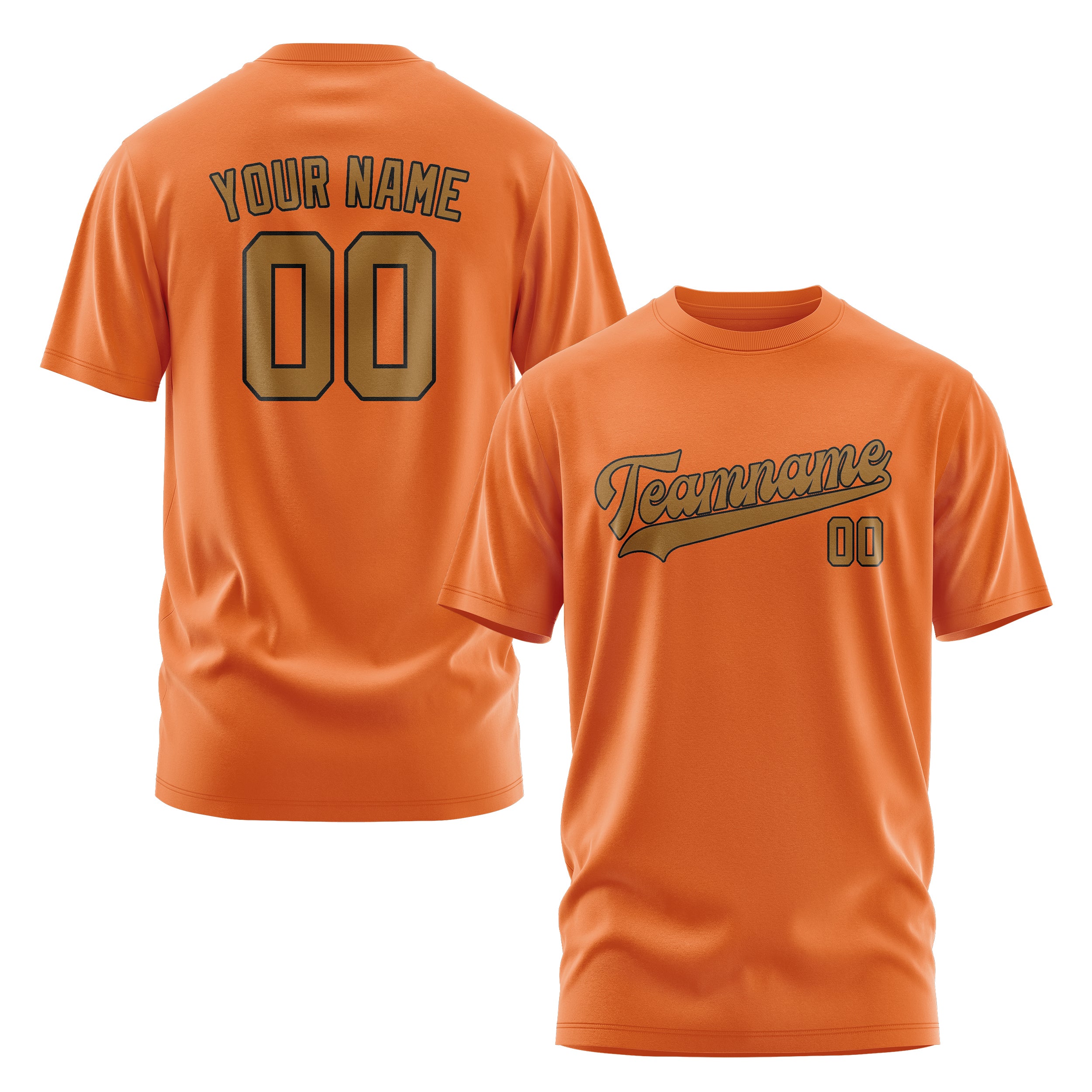 Maßgeschneidertes Orange Khaki T-Shirt