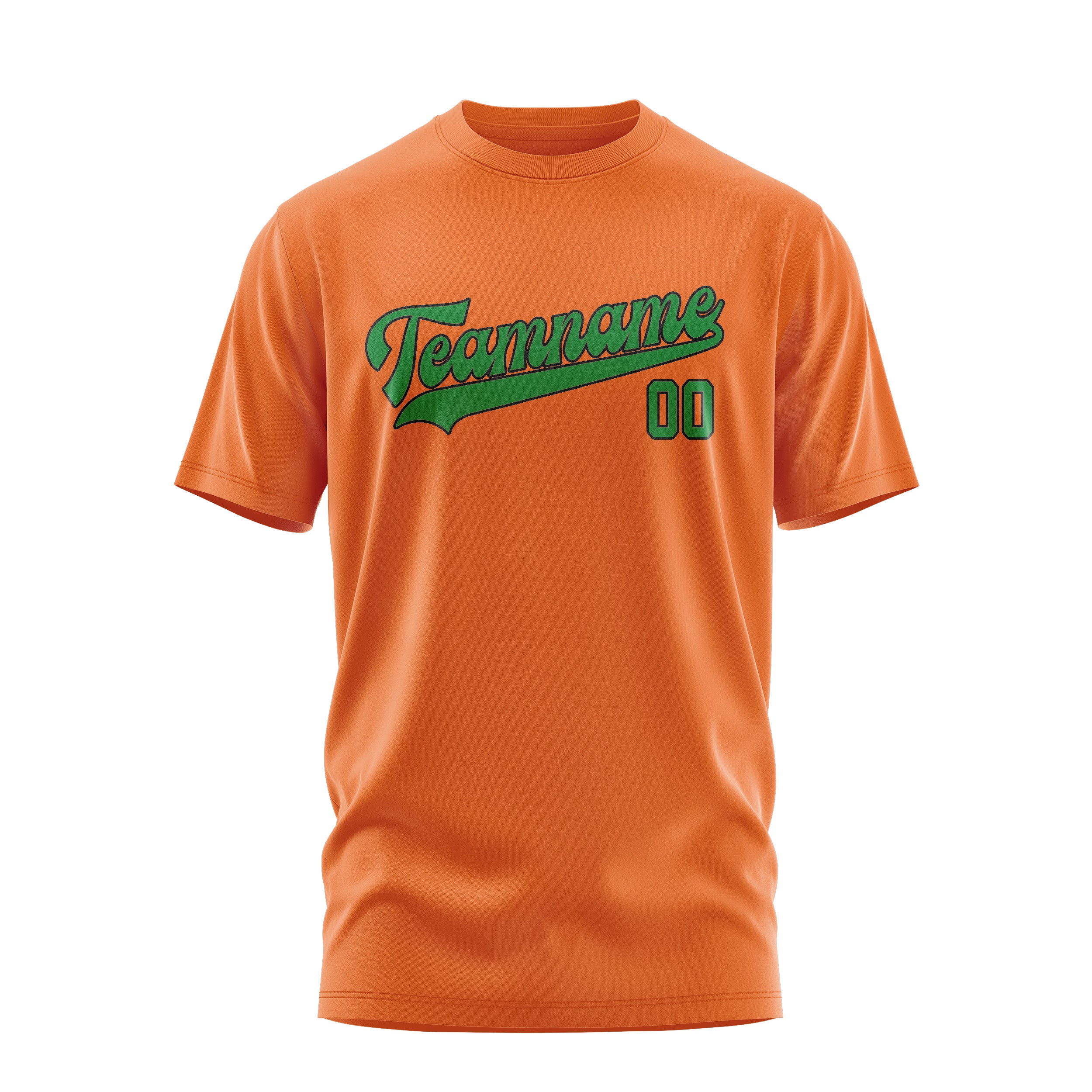 Maßgeschneidertes Orange Smaragdgrün T-Shirt