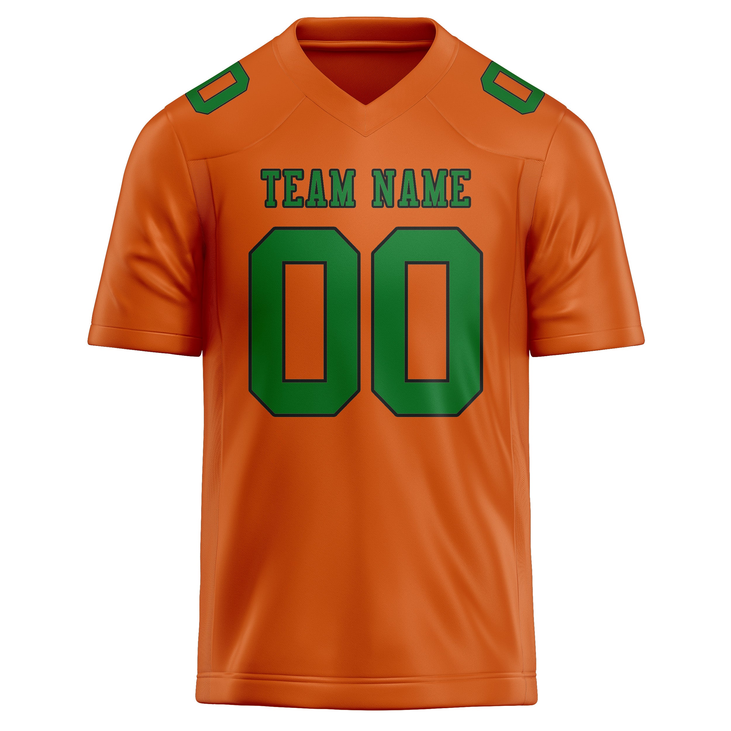 Maglia da rugby professionale personalizzata arancione verde smeraldo
