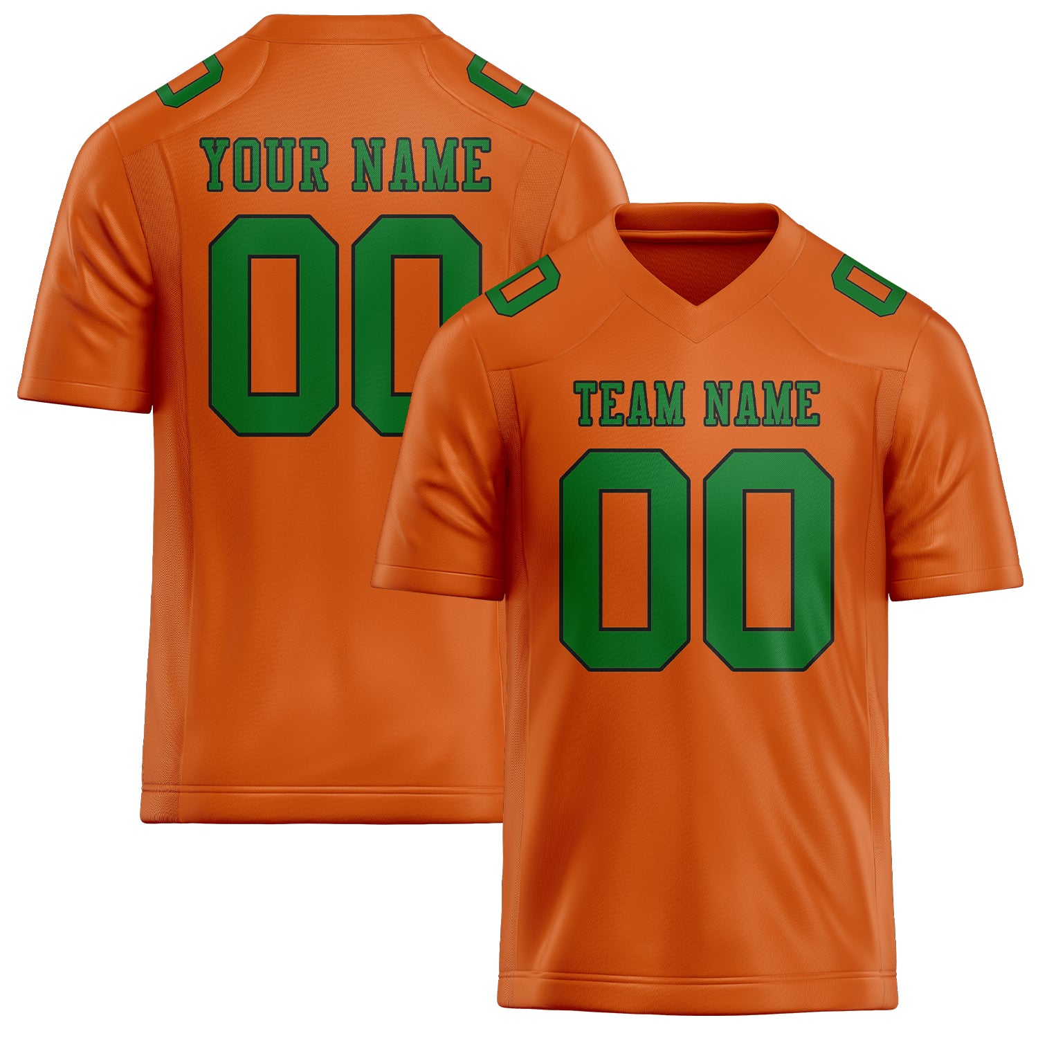 Maglia da rugby professionale personalizzata arancione verde smeraldo