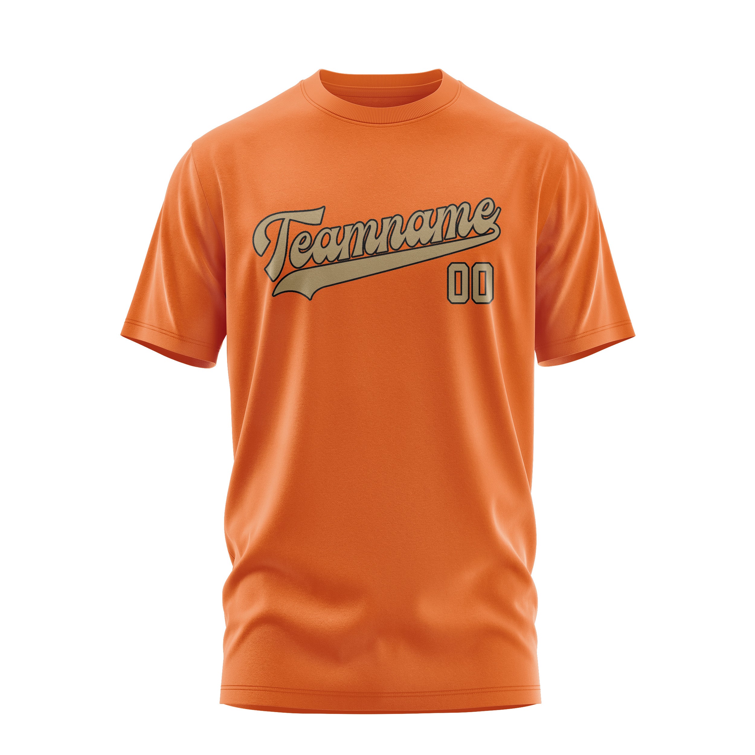 Maßgeschneidertes Orange Hellkhaki T-Shirt