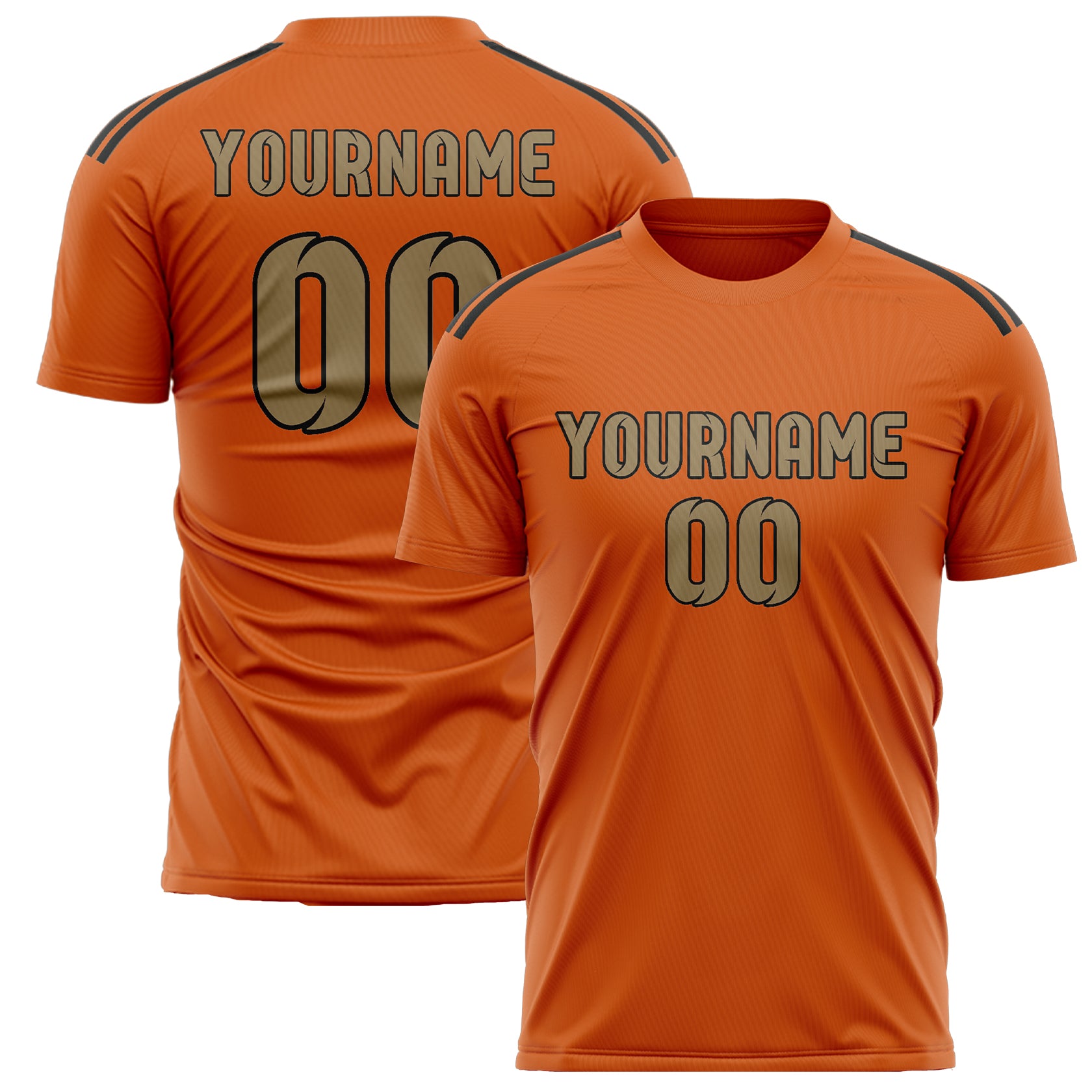 Benutzerdefiniertes Professionelles Orange Hellkhaki Fußballtrikot