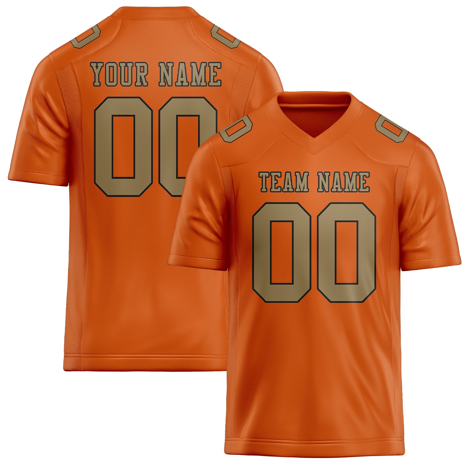 Maglia da rugby arancione chiaro e cachi professionale personalizzata